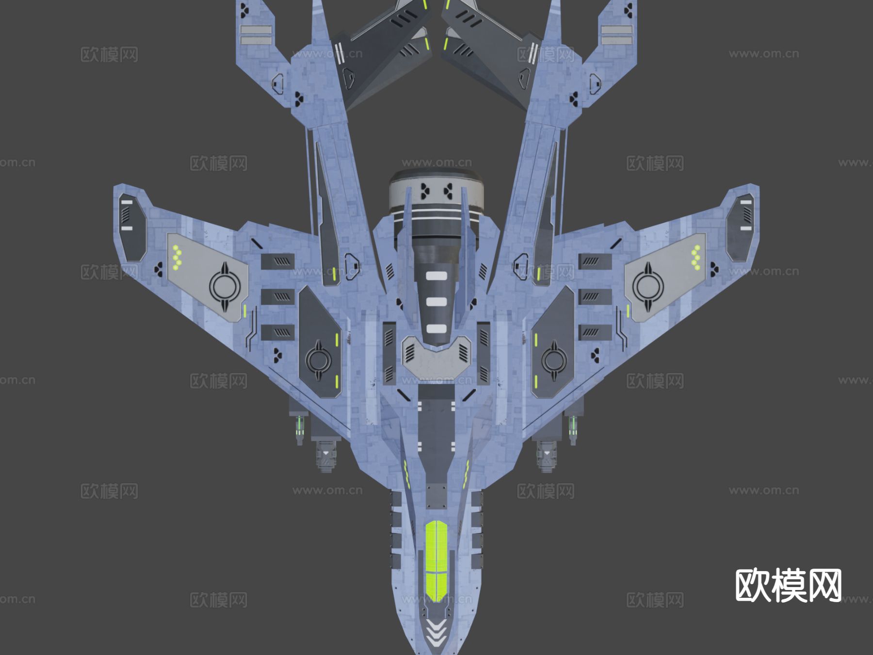 科幻战斗机su模型下载（渲染图3）