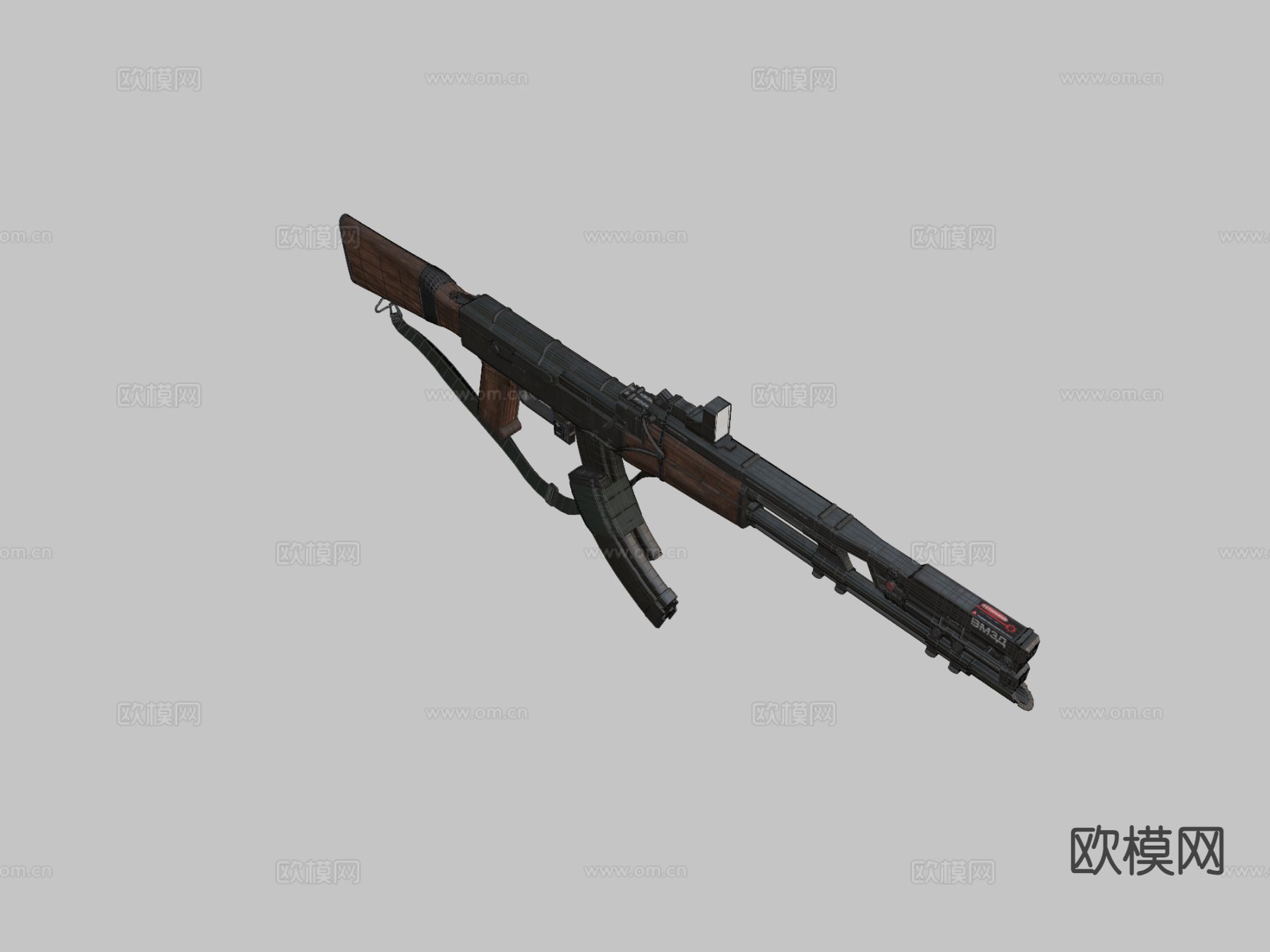 AK47步枪su模型下载（渲染图1）