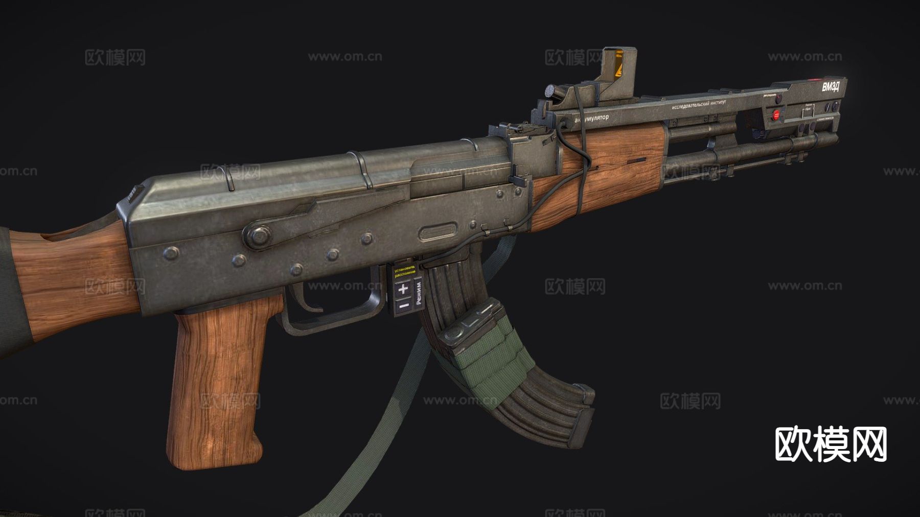 AK47步枪su模型下载（渲染图3）