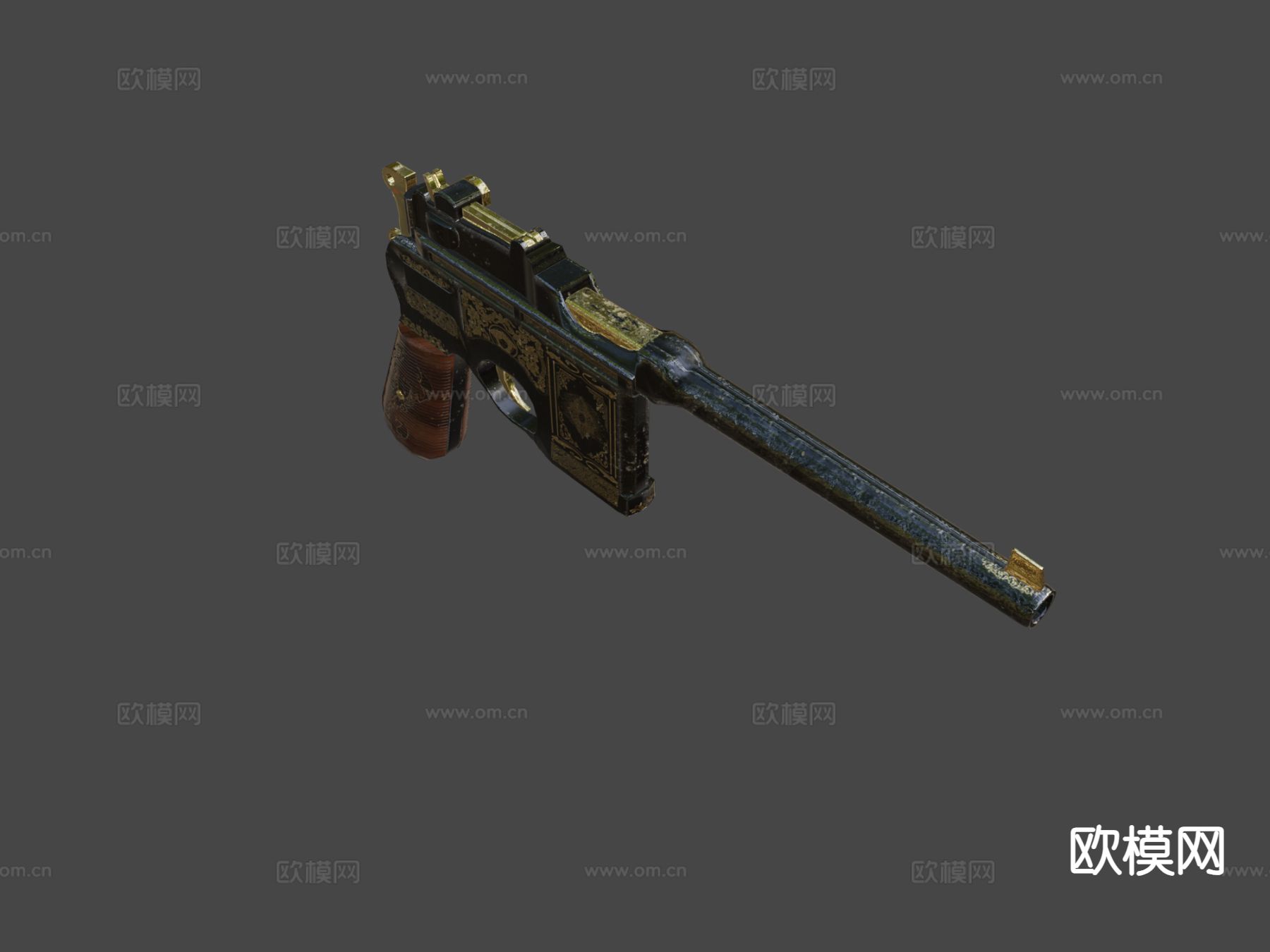 毛瑟C96su模型下载（渲染图4）