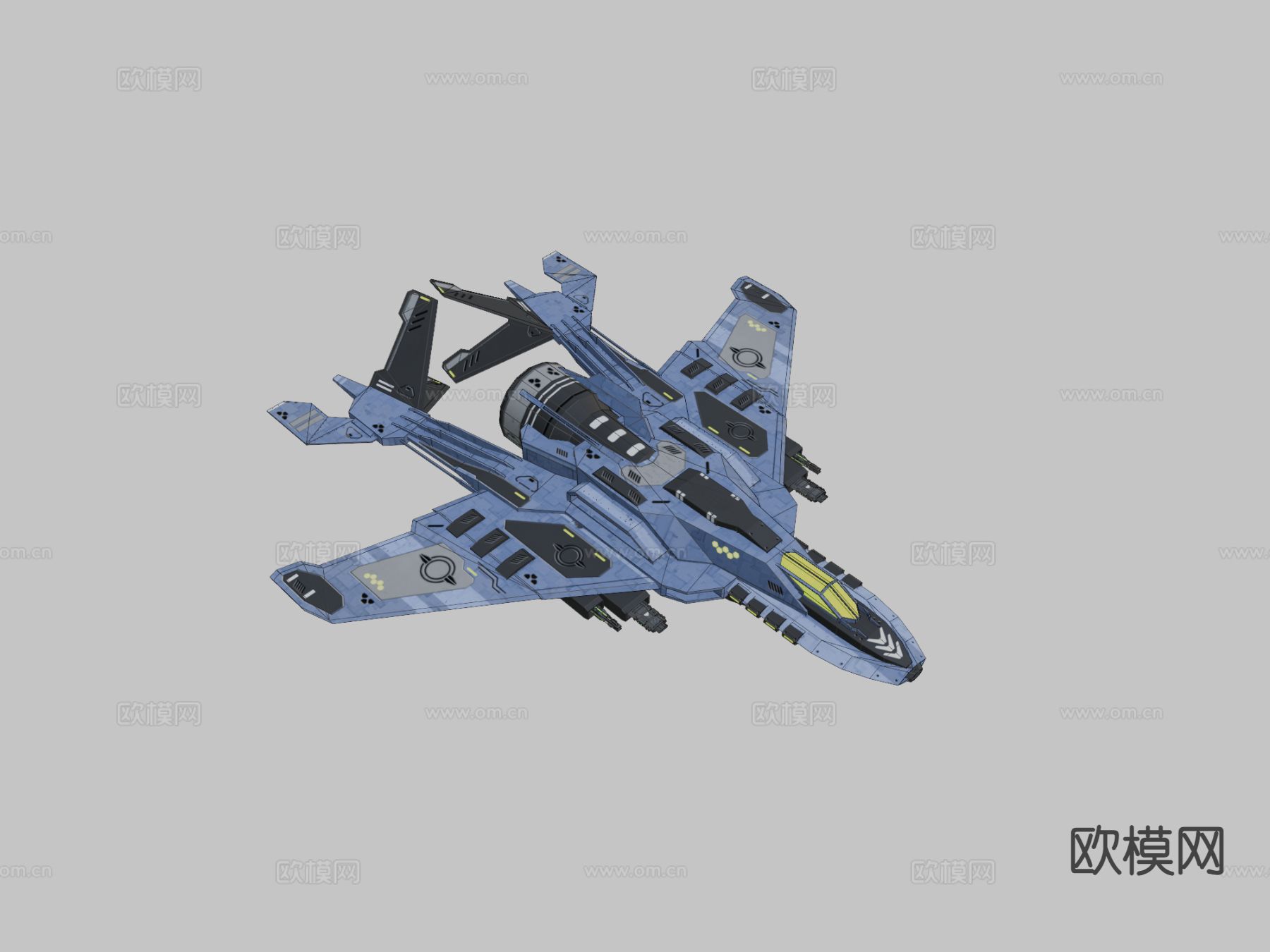 科幻战斗机su模型下载（渲染图1）