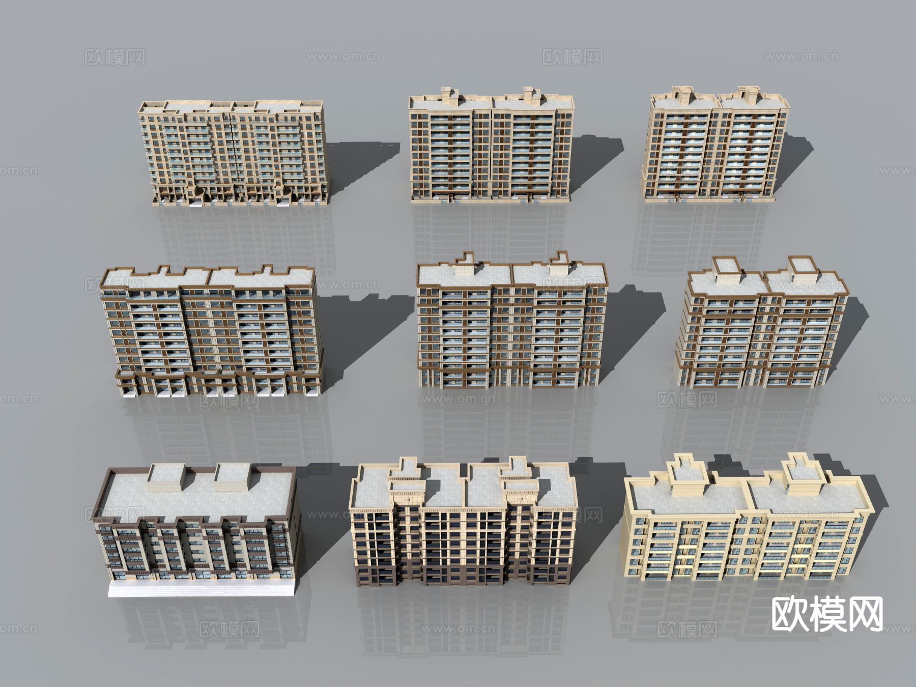 现代多层住宅 洋房su模型