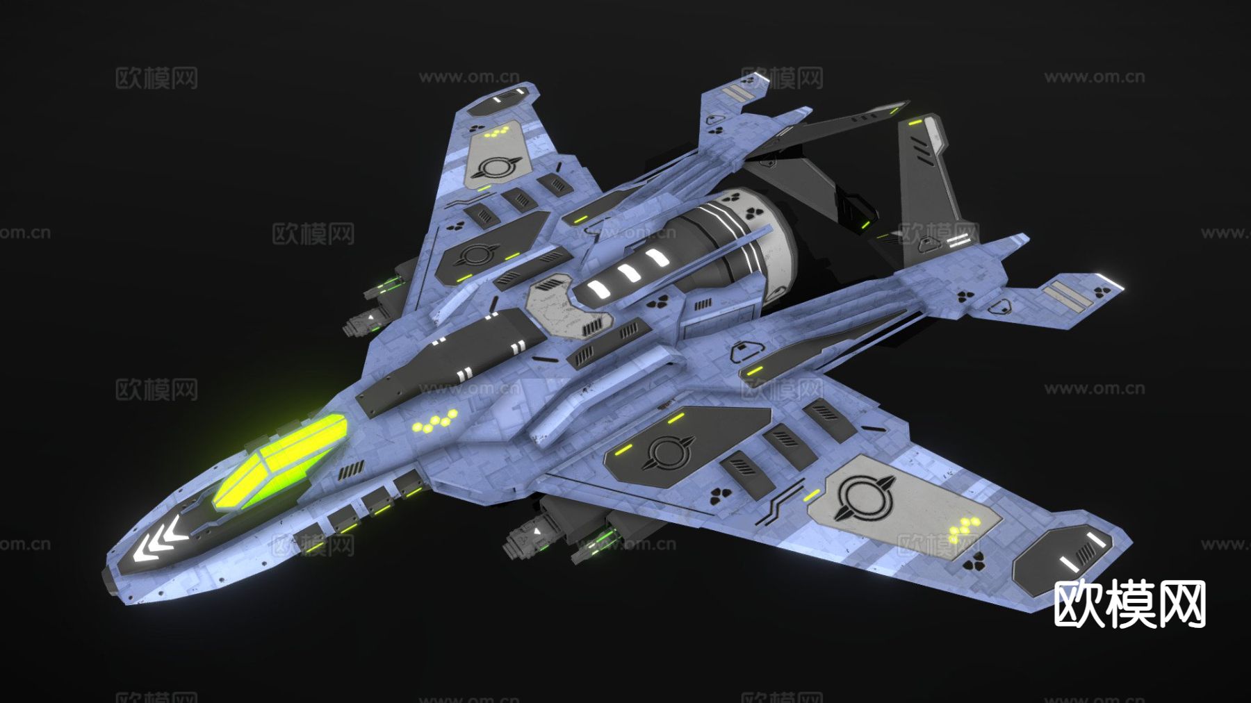 科幻战斗机su模型下载（渲染图2）