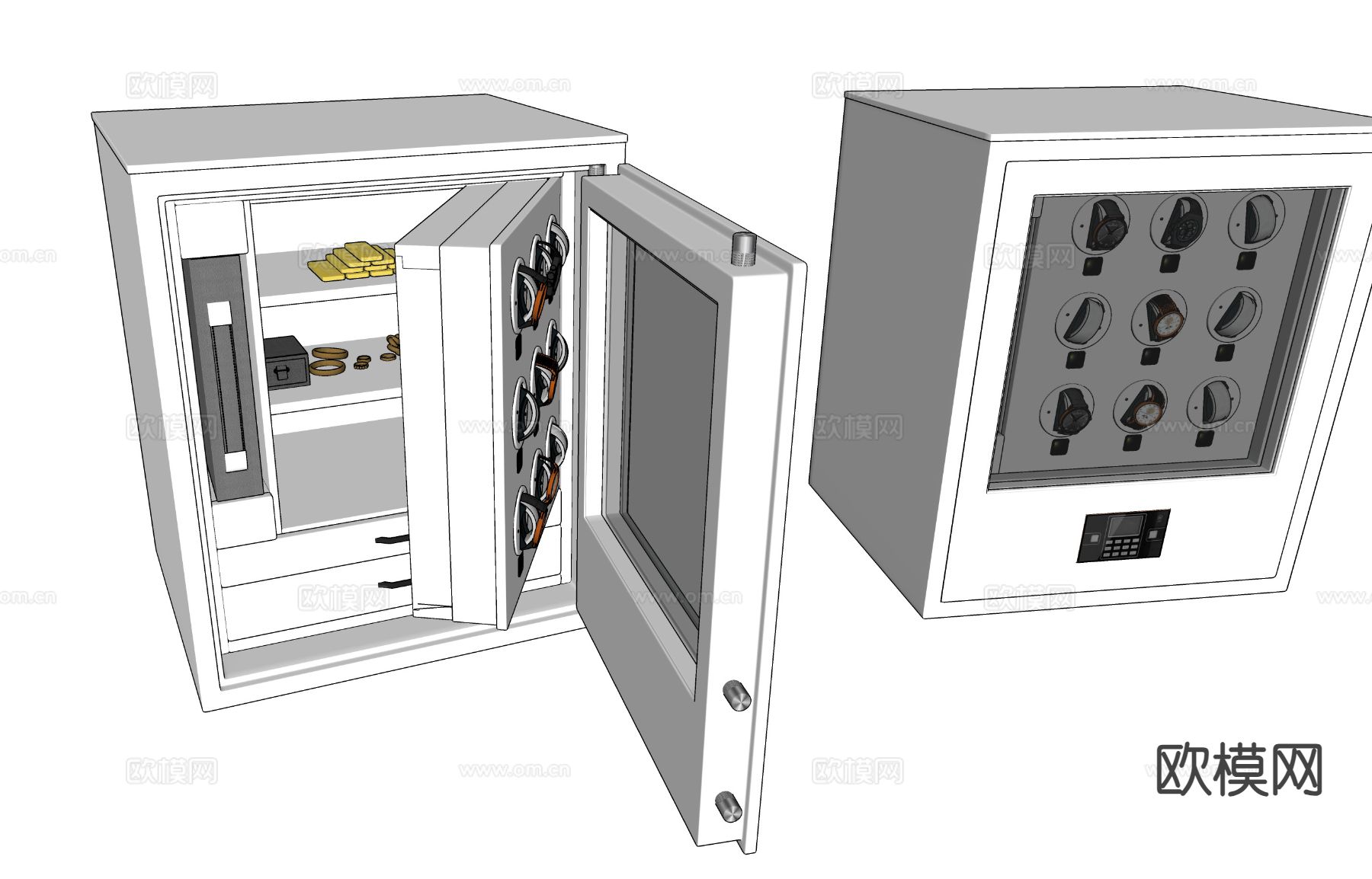 现代保险箱 保险柜su模型