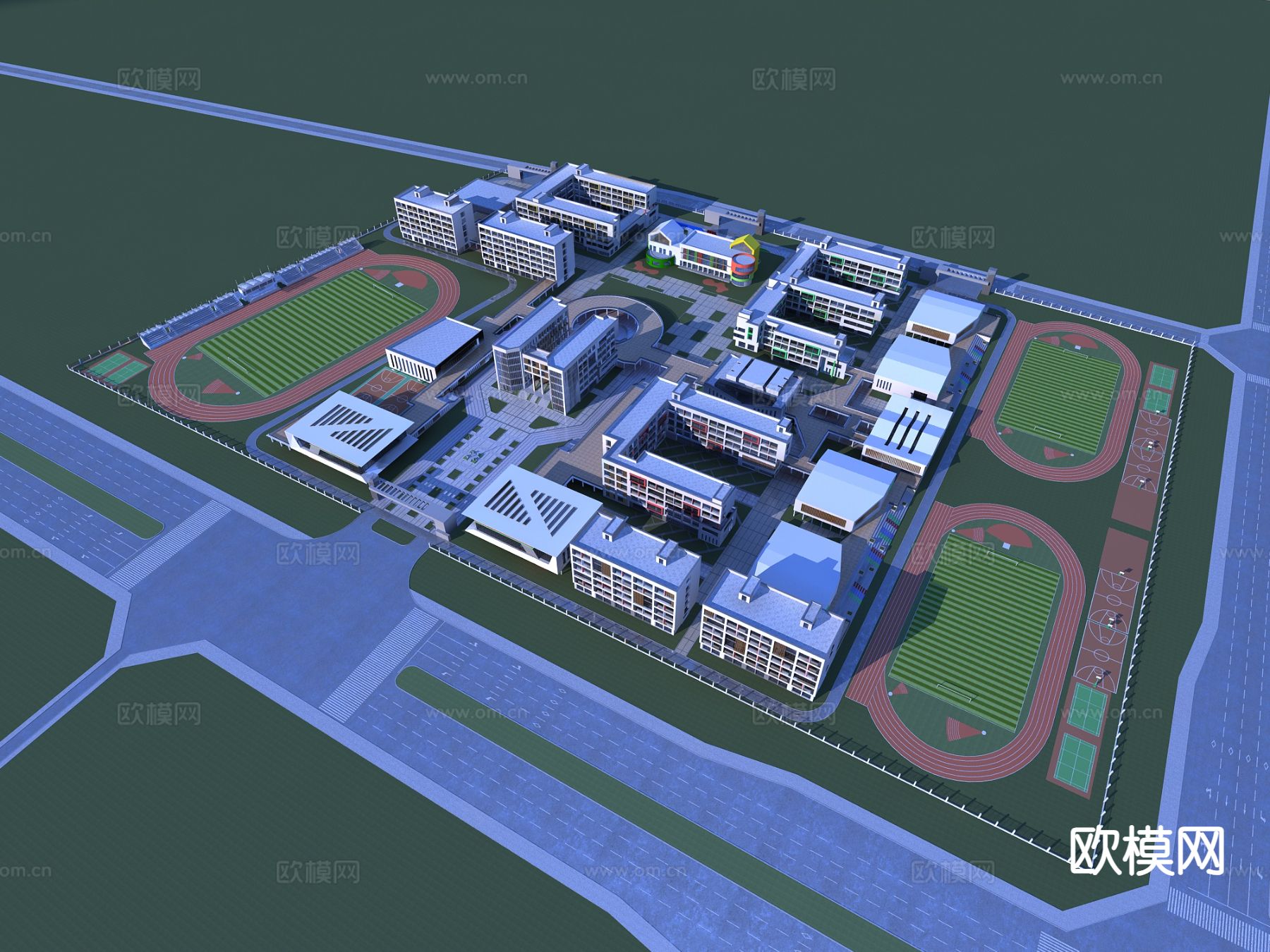 学校鸟瞰3d模型