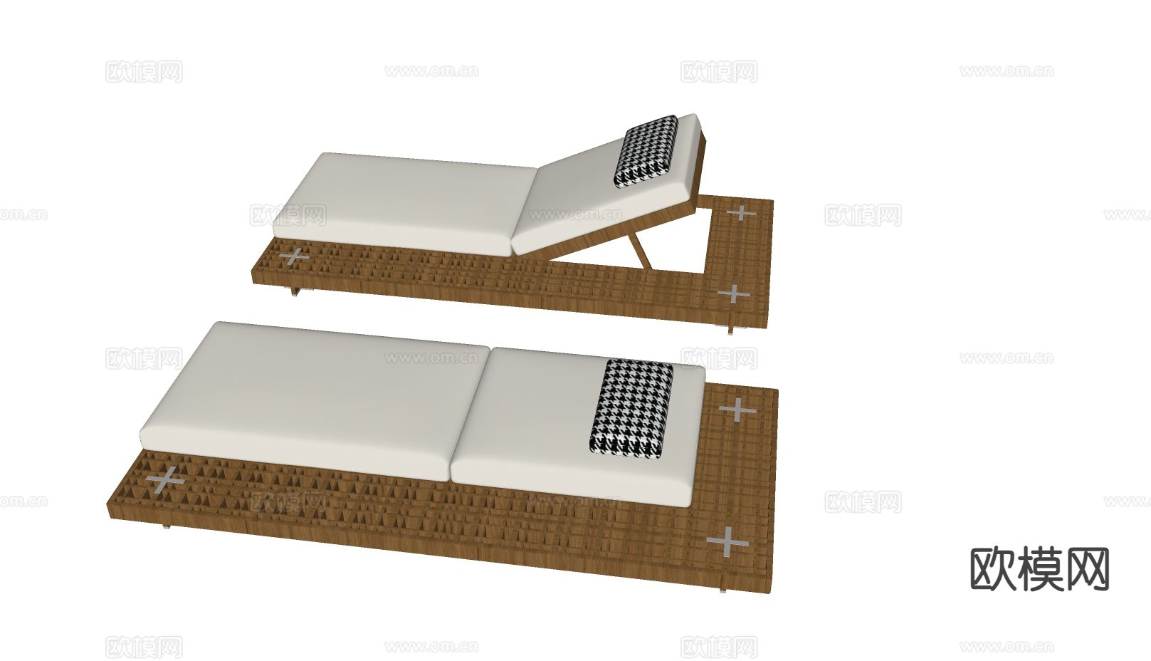 现代简约躺椅su模型下载（渲染图1）