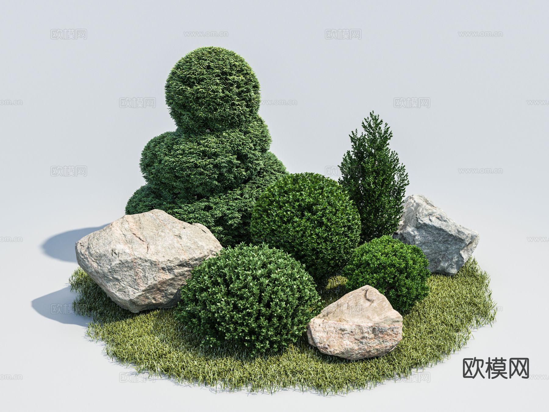 庭院绿植小品 植物堆3d模型