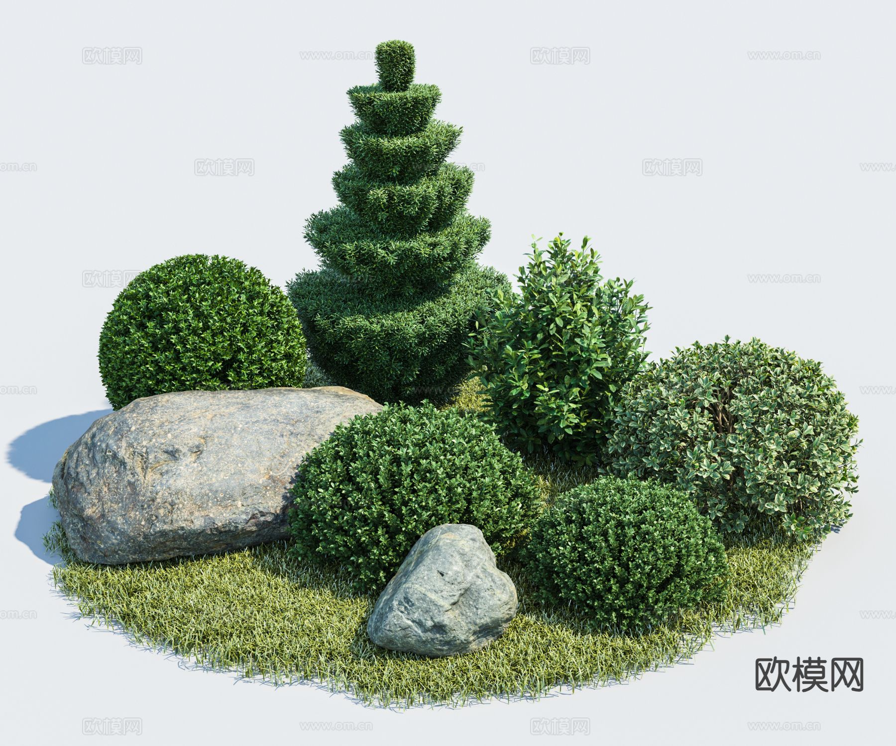 庭院绿植小品 植物堆3d模型