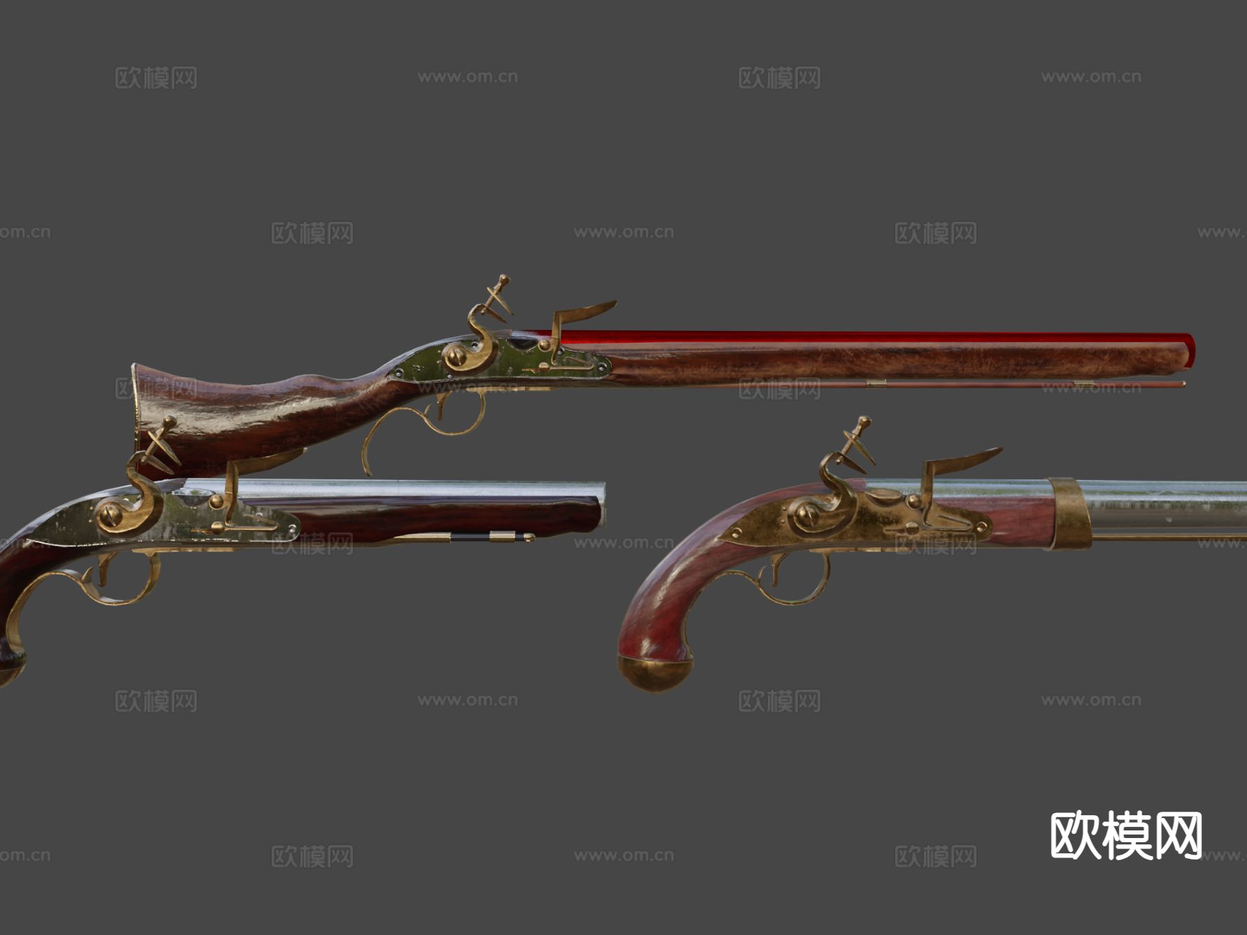 燧发武器库su模型下载（渲染图2）