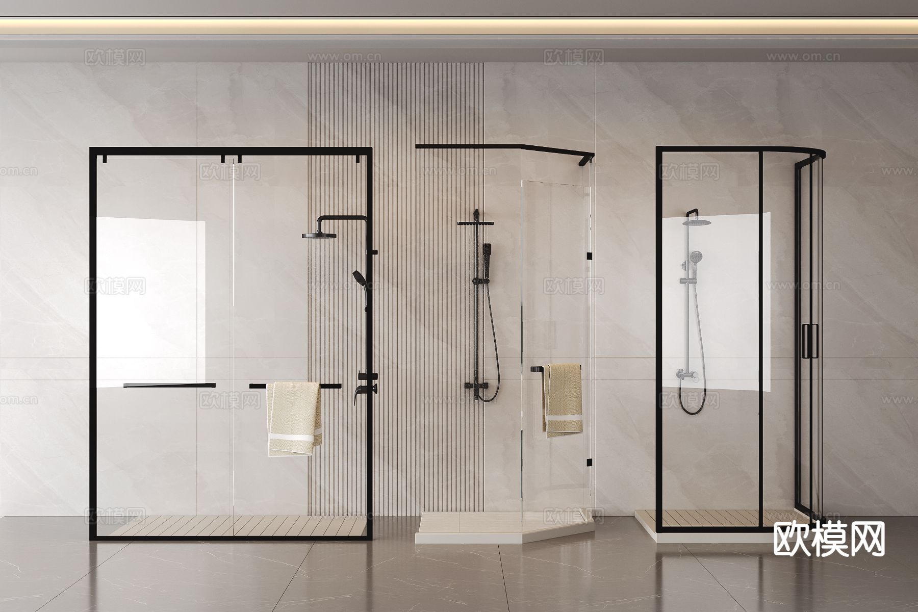 现代淋浴间 冲凉房3d模型下载