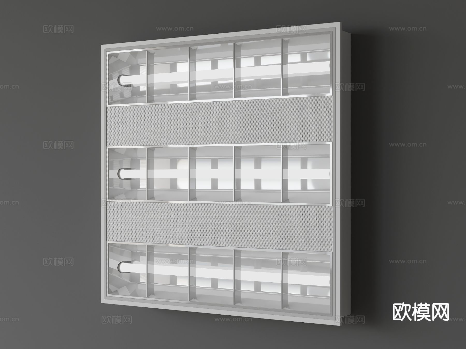 办公灯 格栅灯3d模型