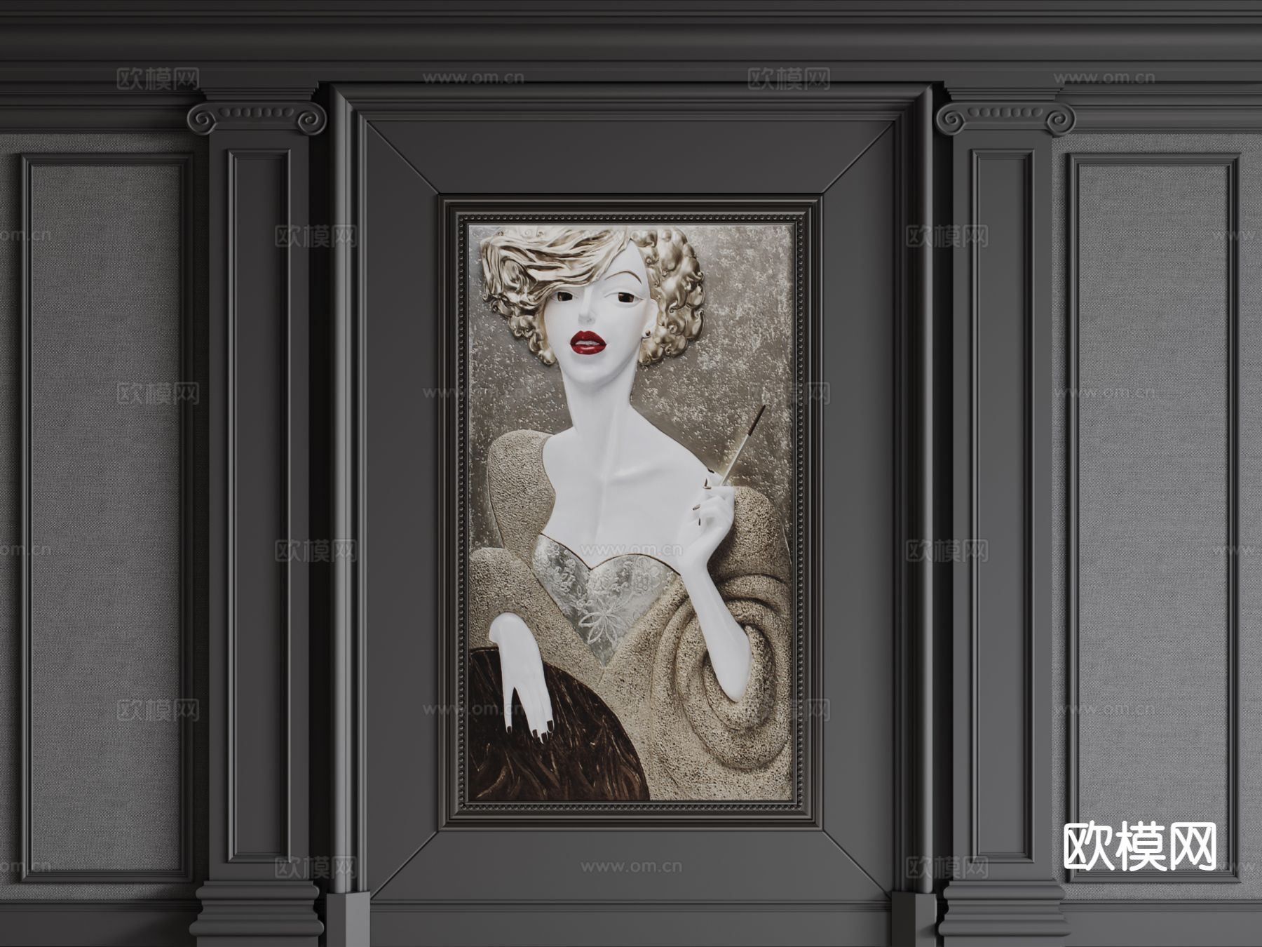 法式线条 雕花线条 石膏线3d模型下载