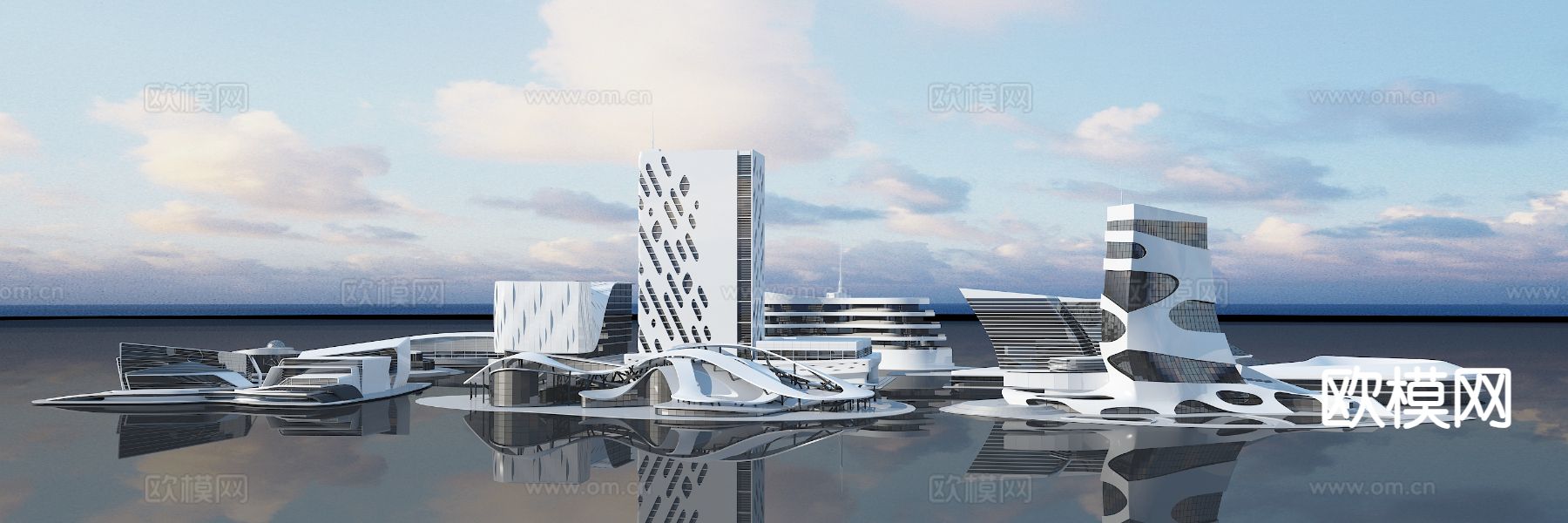 现代未来城市建筑3d模型