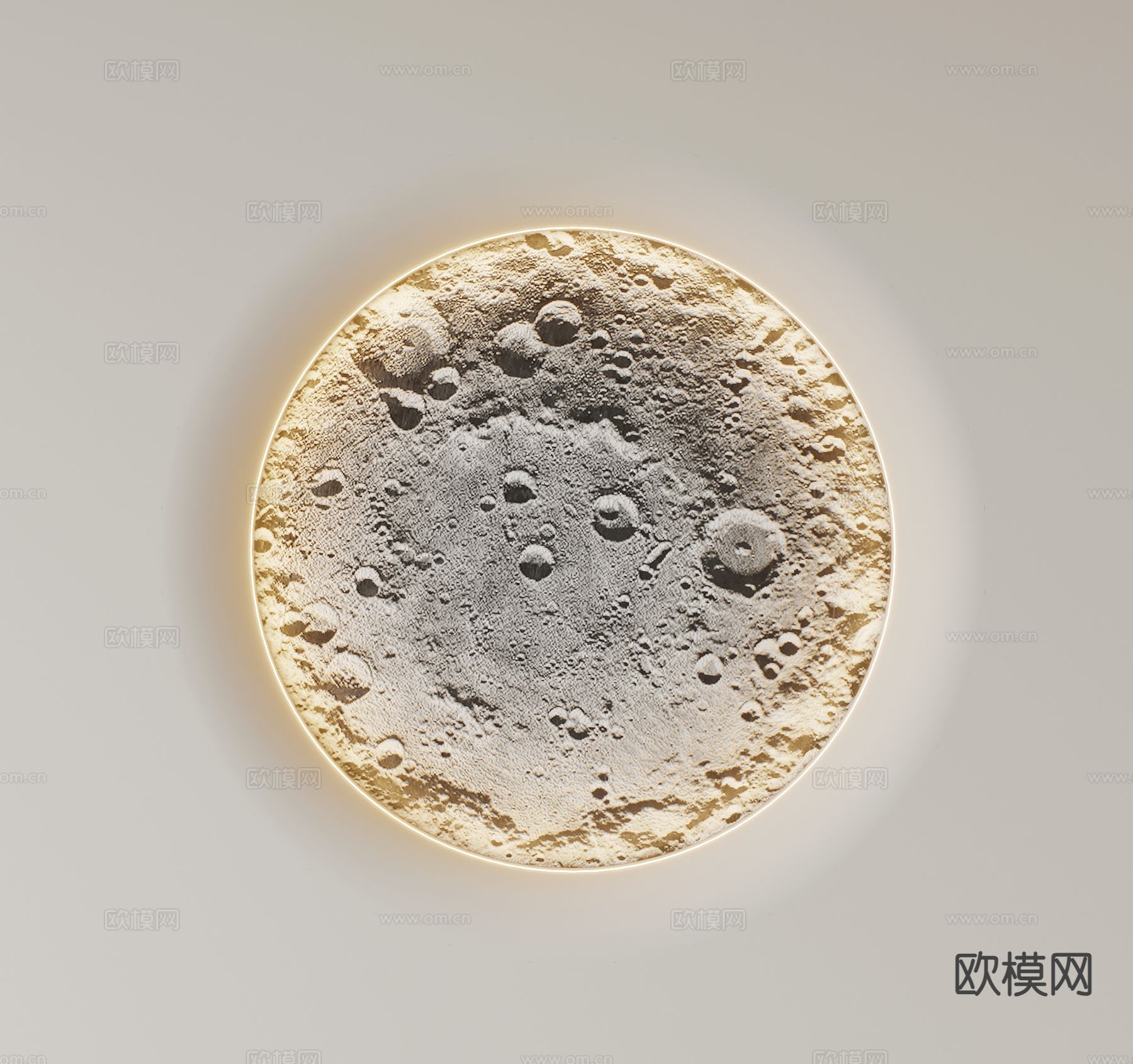 石膏灯 月球灯3d模型