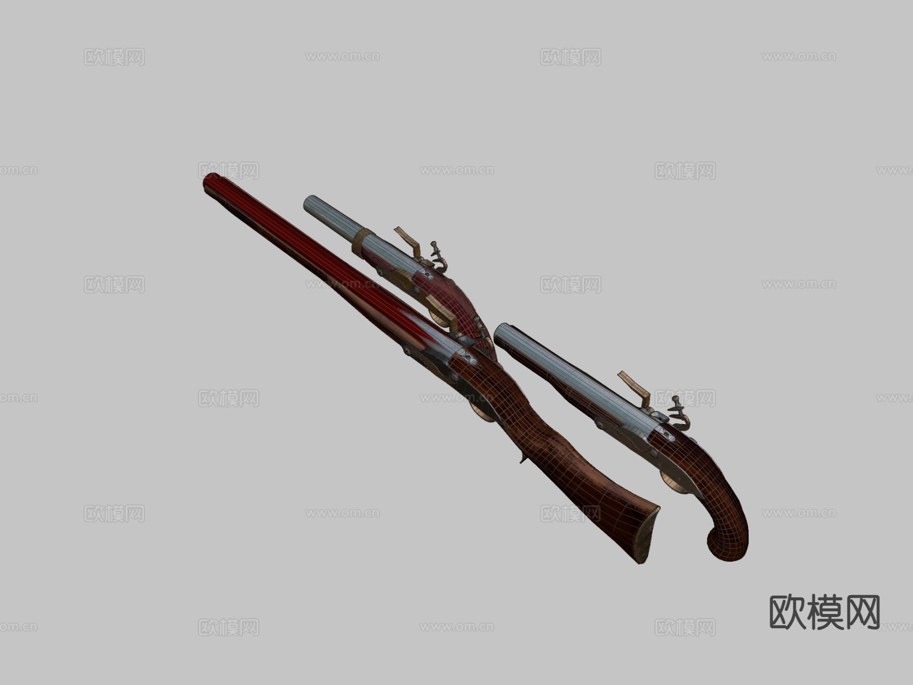 燧发武器库su模型下载（渲染图3）