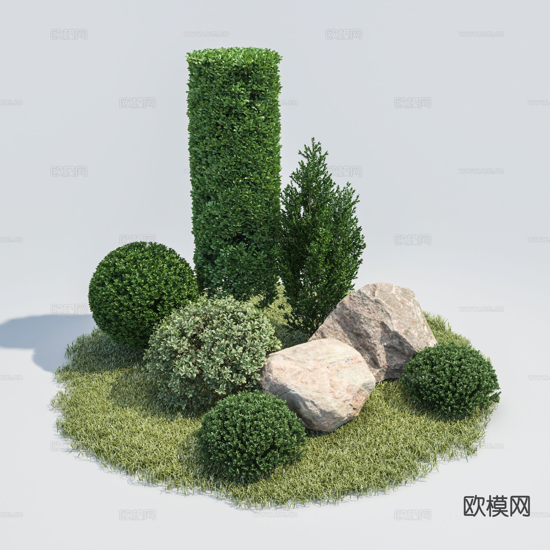 庭院绿植小品 植物堆3d模型