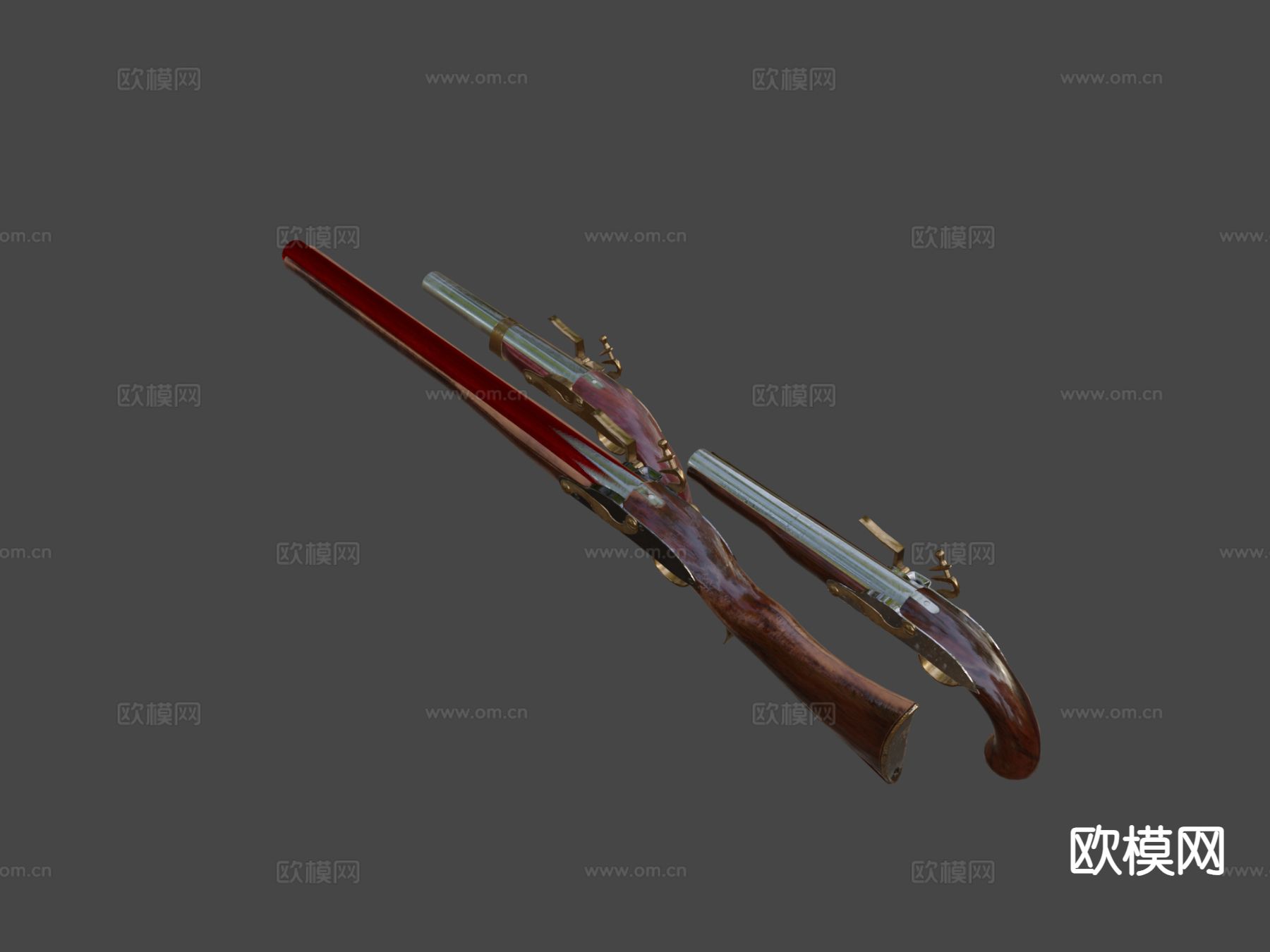 燧发武器库su模型下载（渲染图6）