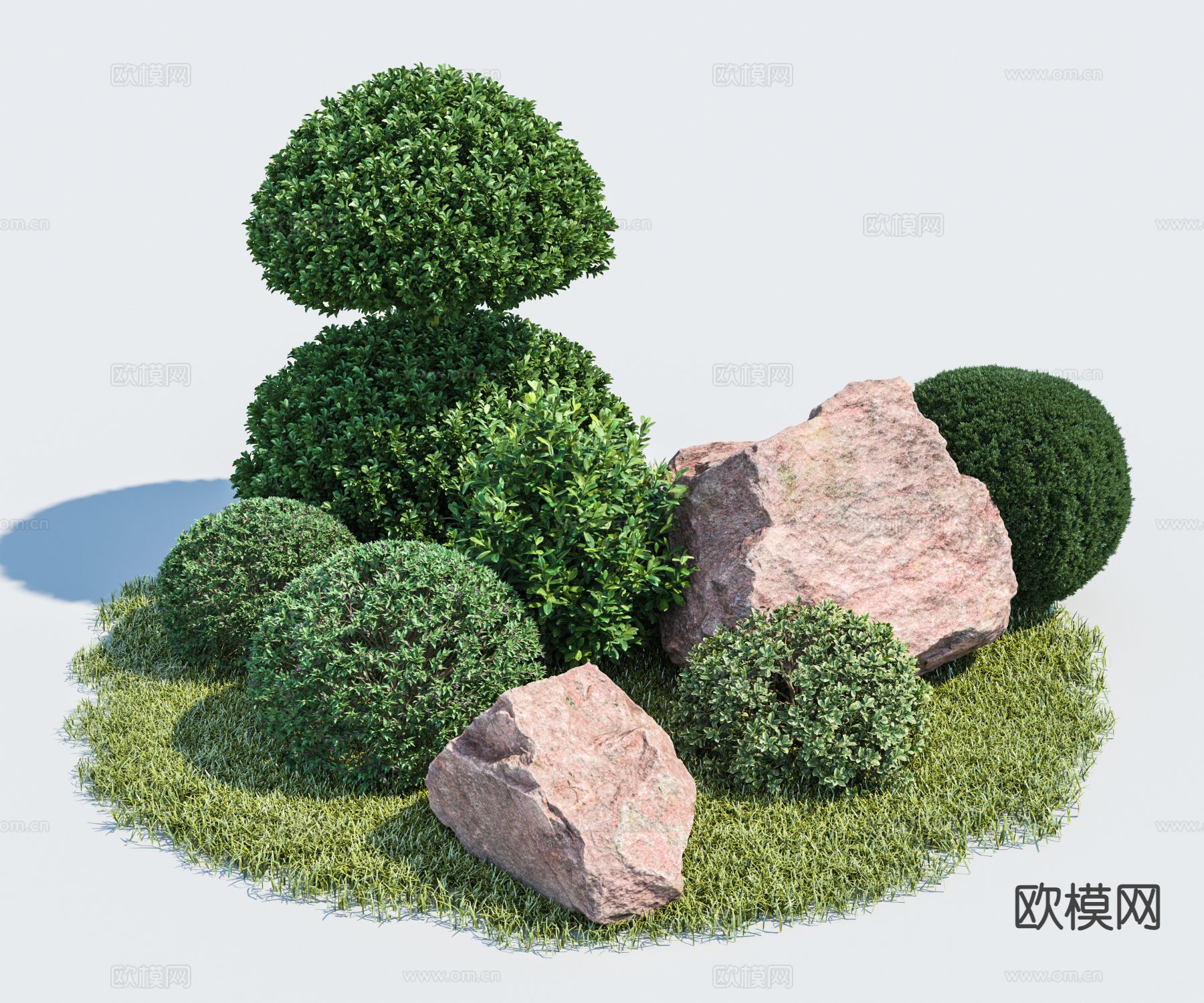 庭院绿植小品 植物堆3d模型