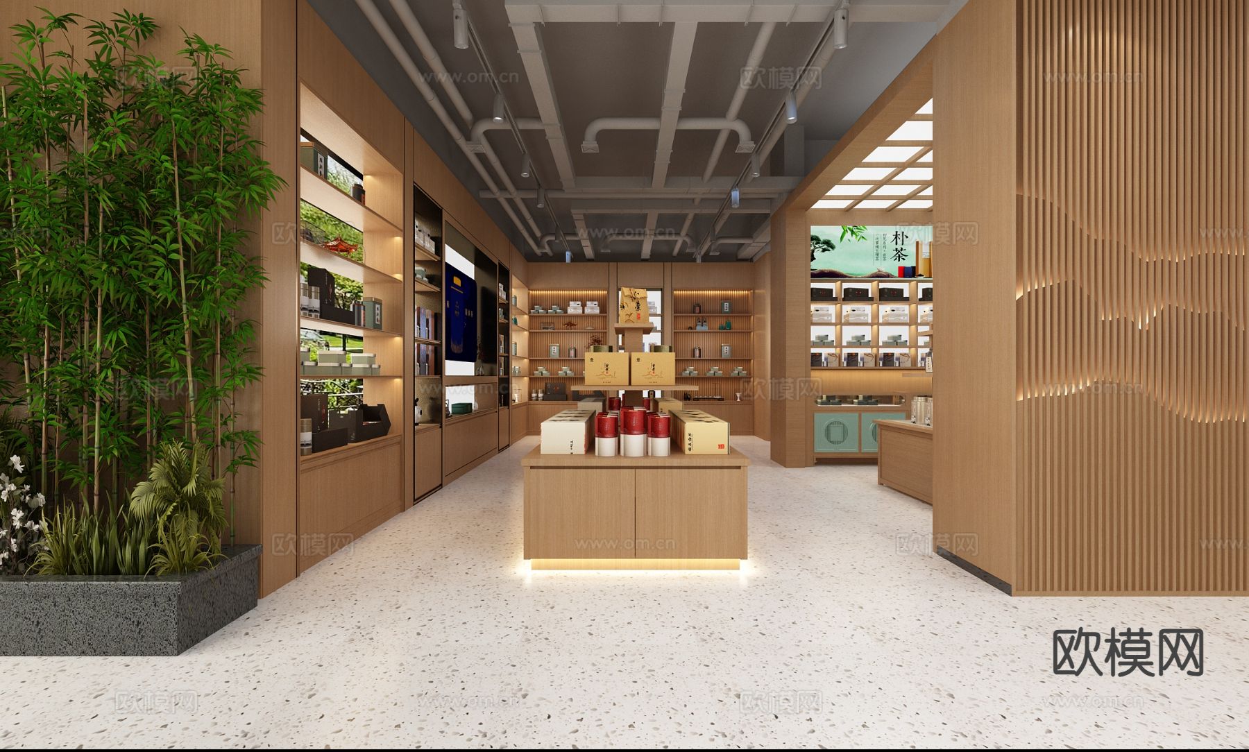 中式茶叶专卖店3d模型