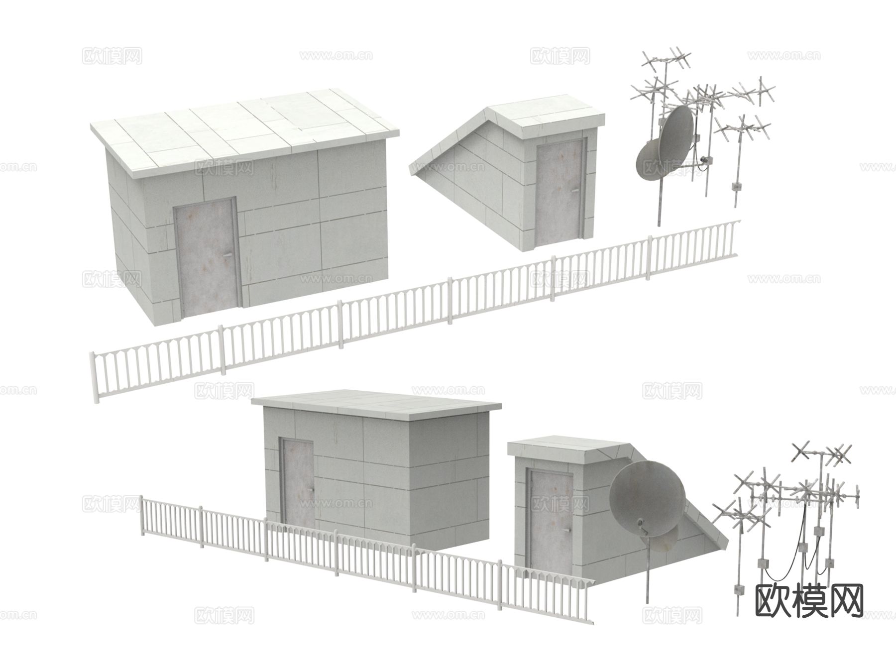 小房子建筑构件3d模型