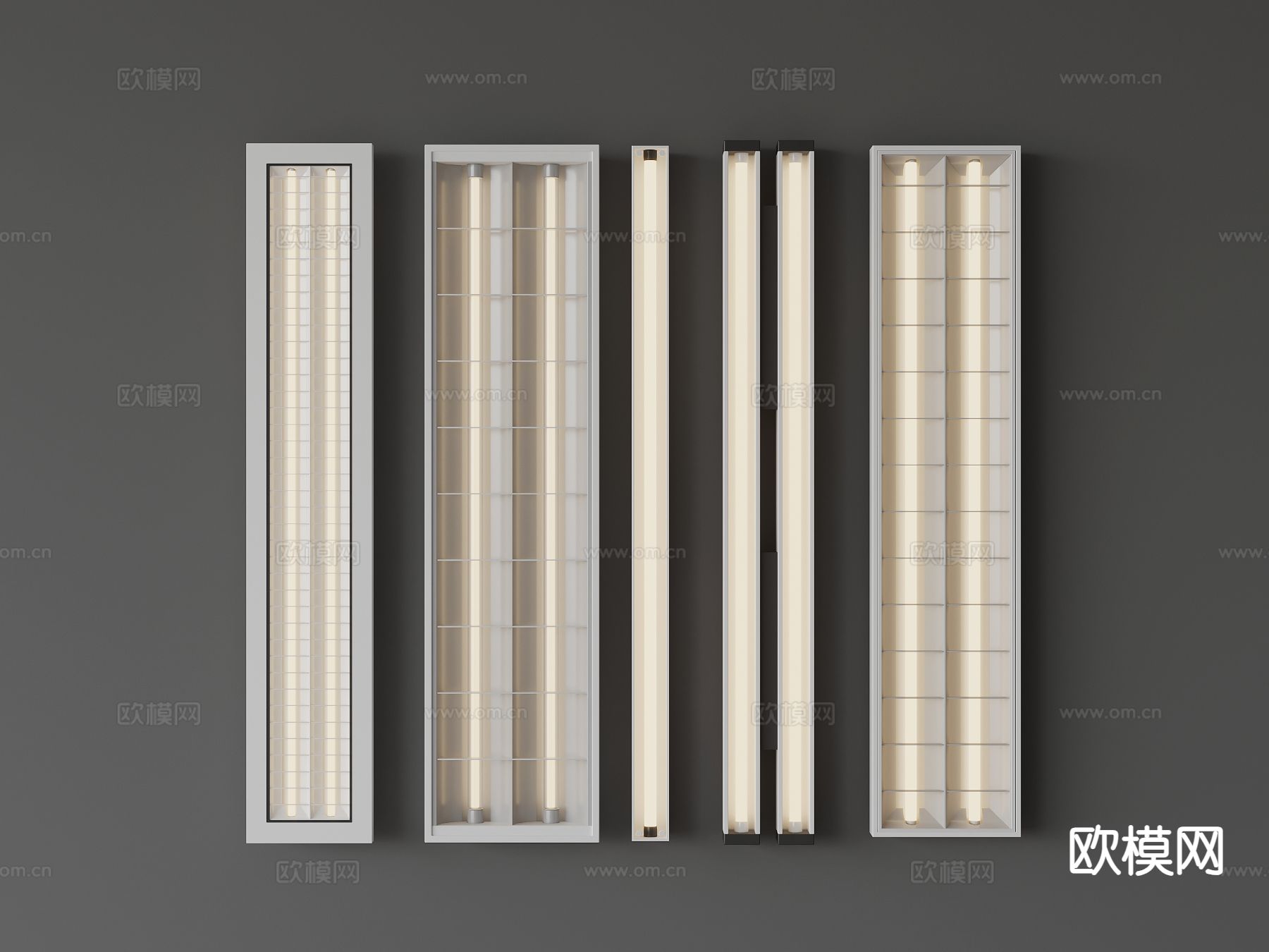 办公灯 格栅灯 长条灯3d模型
