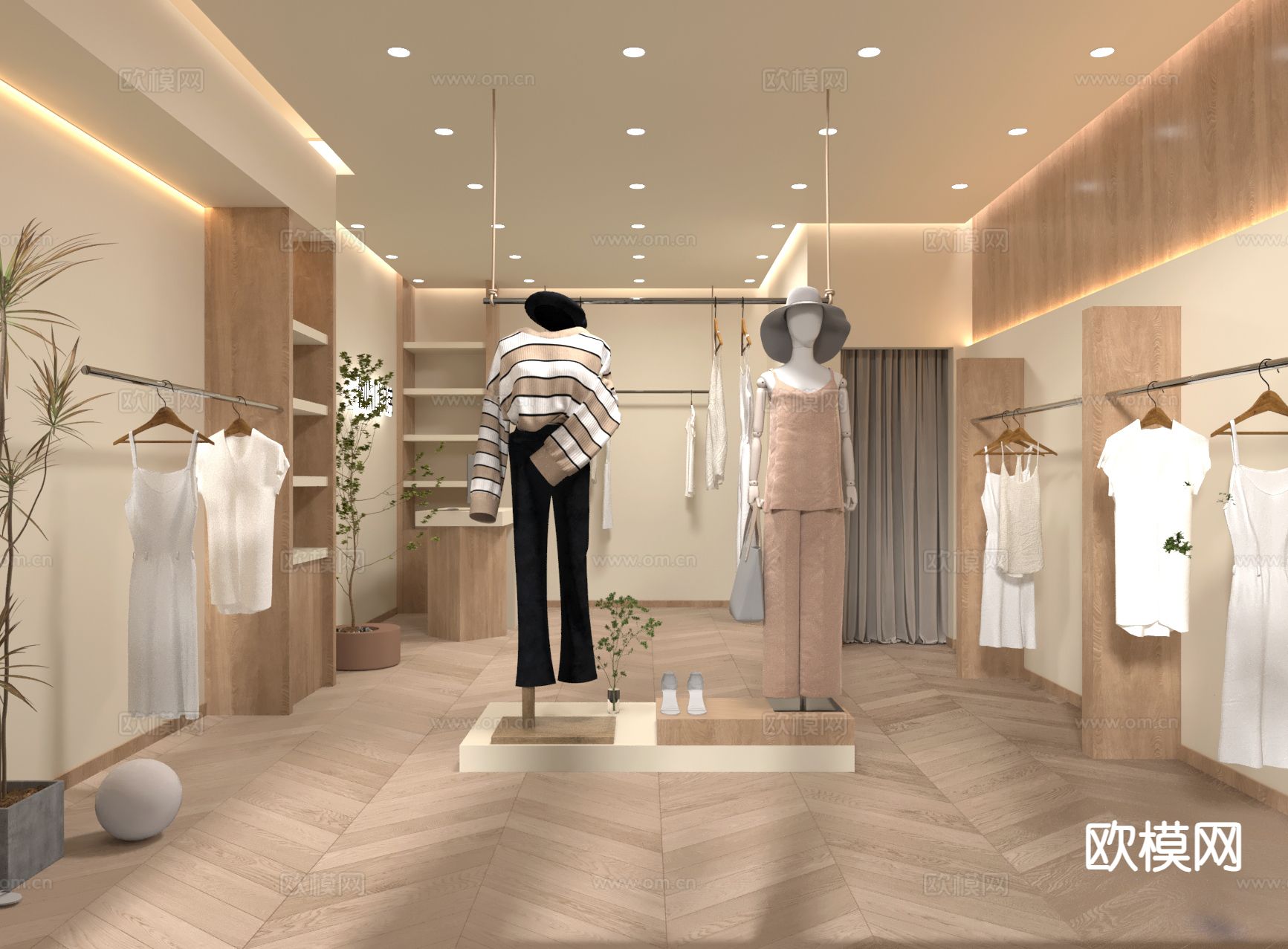 现代服装店 女装店3d模型