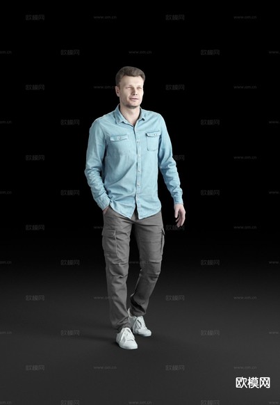 行人 人物 站姿男士3d模型下载