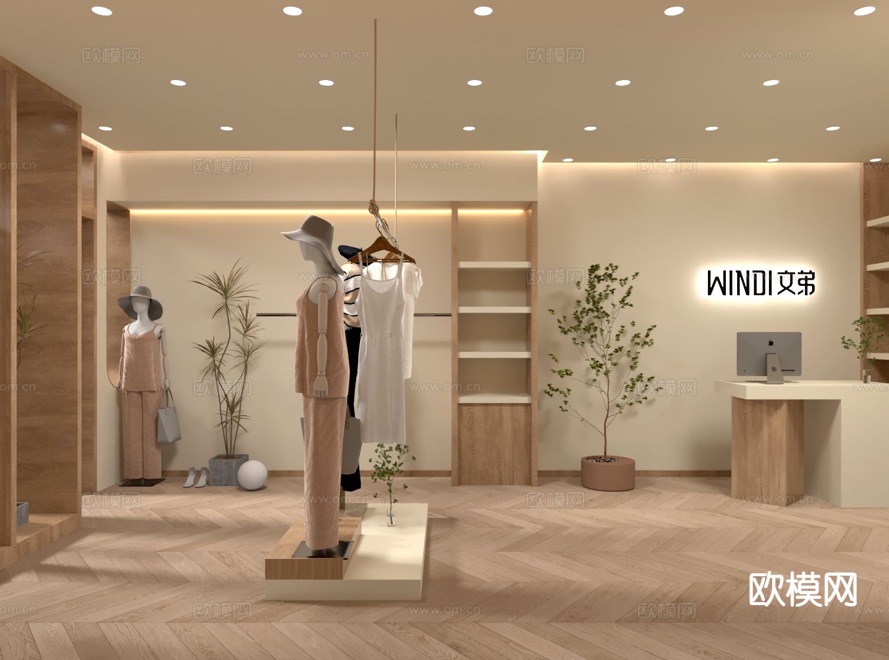 现代服装店 女装店3d模型