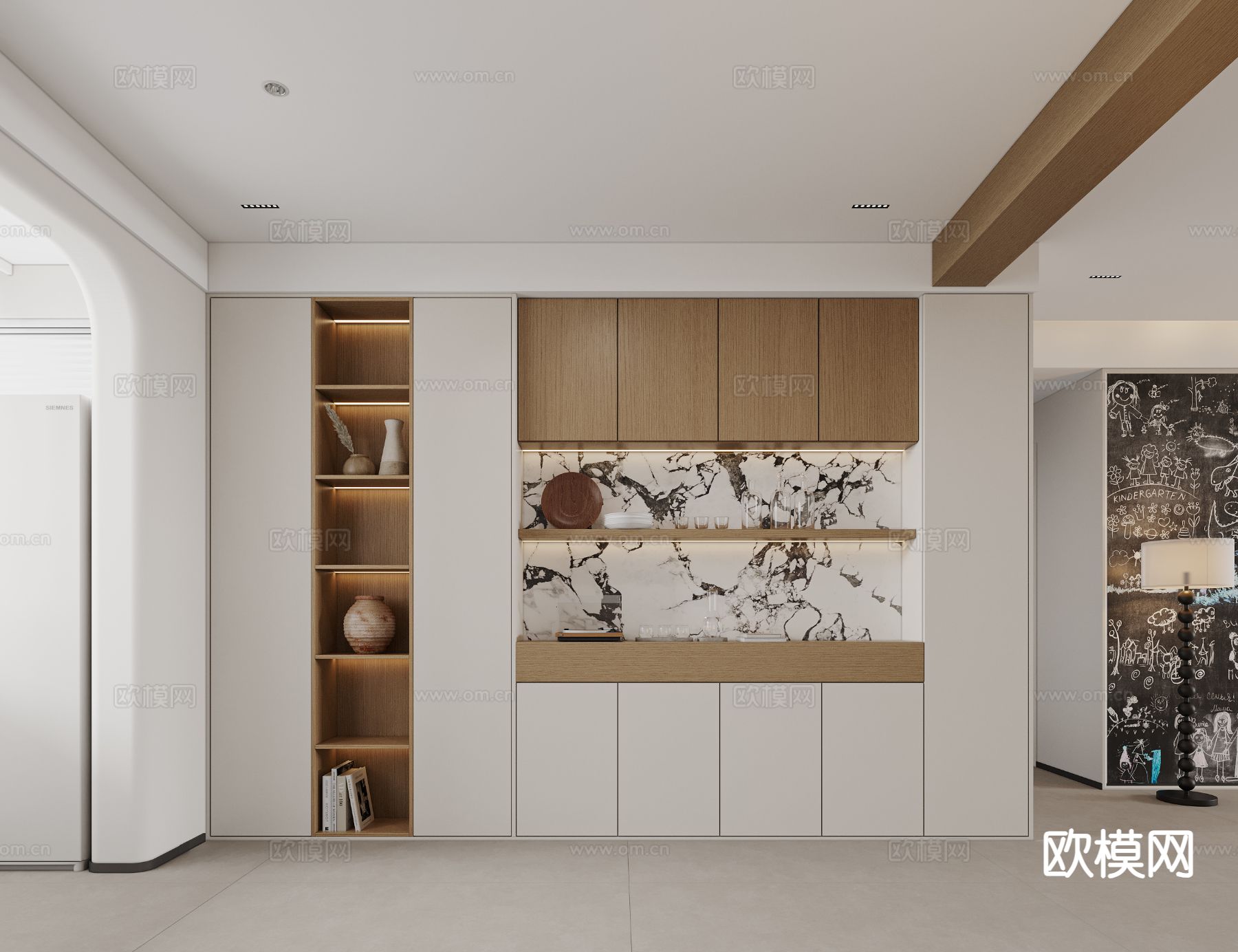 现代酒柜 餐边柜3d模型下载