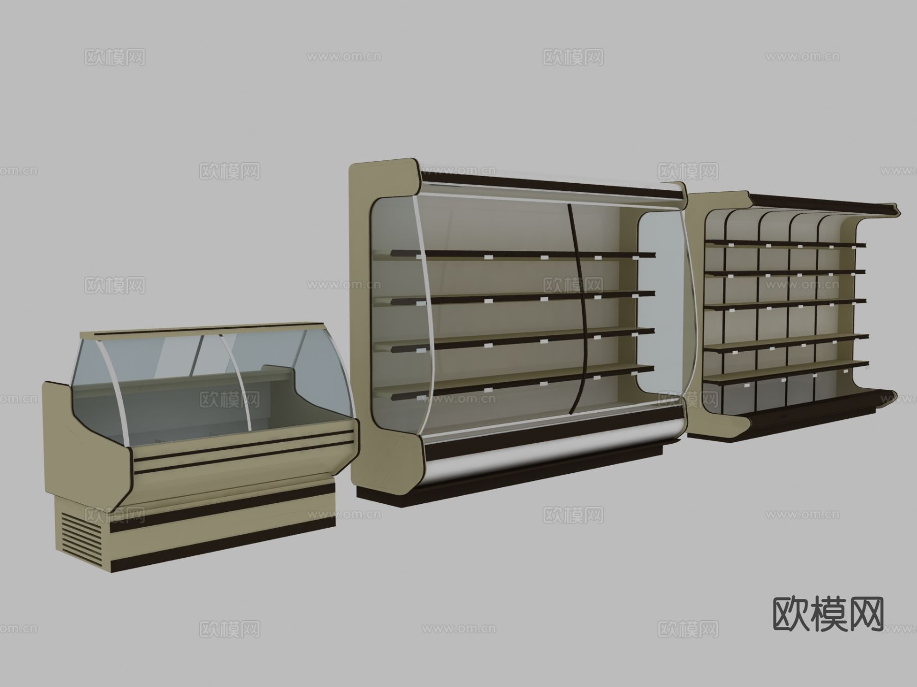 冷餐柜 保鲜柜 冰箱 展柜货架3d模型