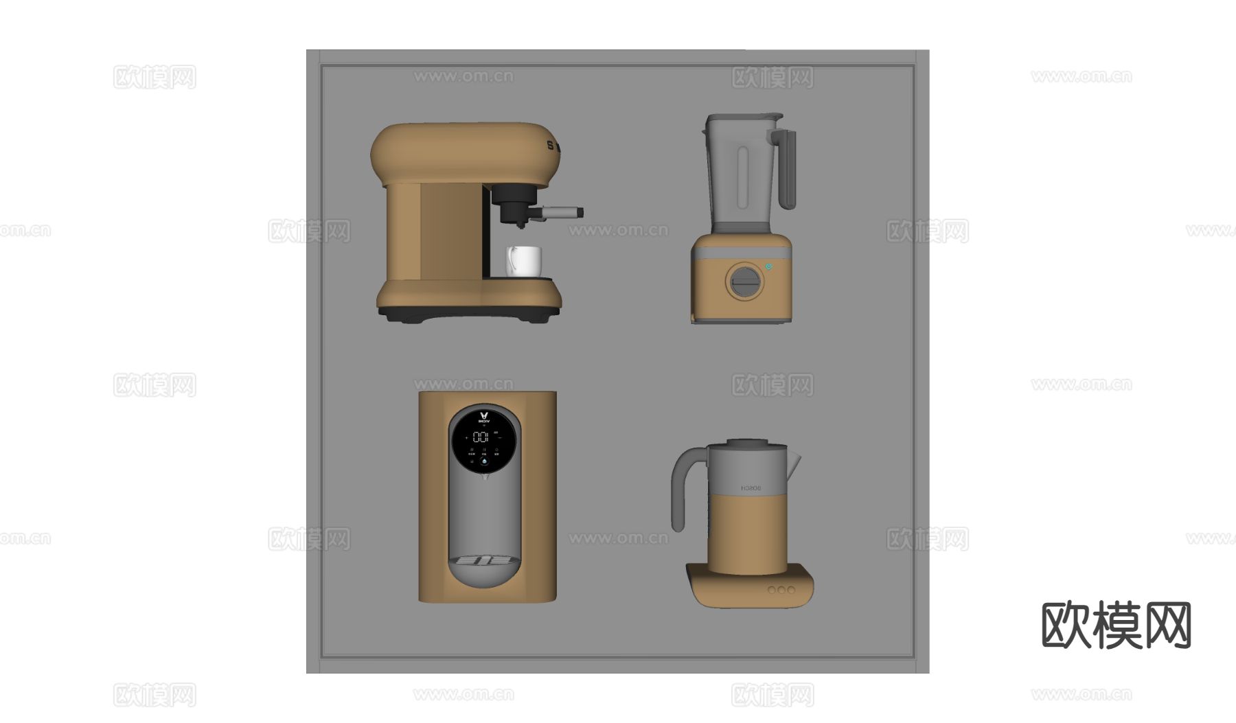 咖啡机 饮水机 烧水壶su模型