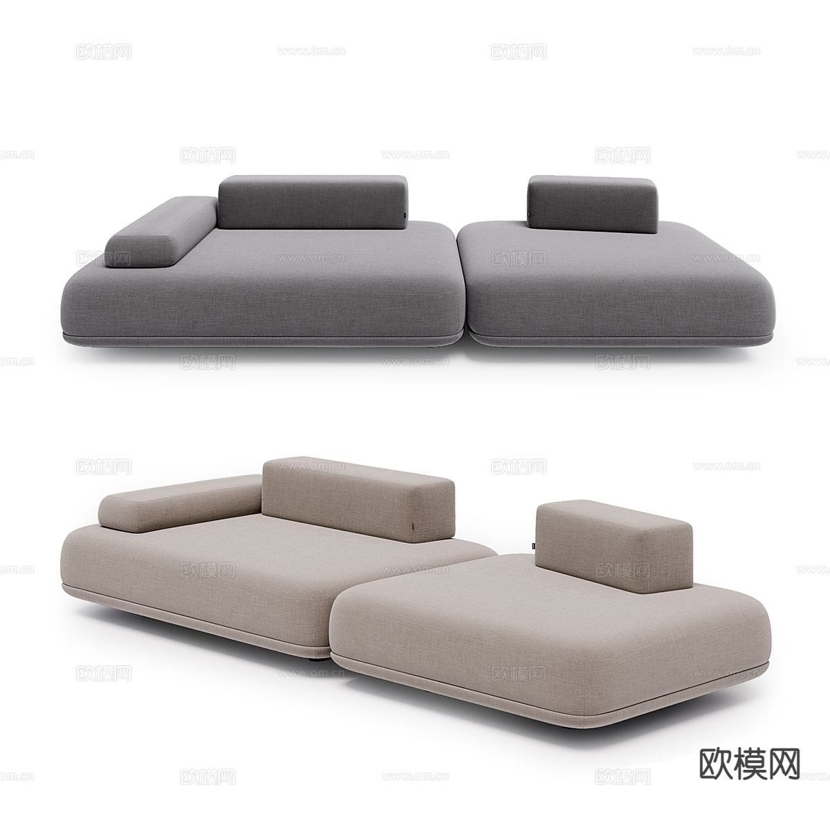 现代双人沙发3d模型下载