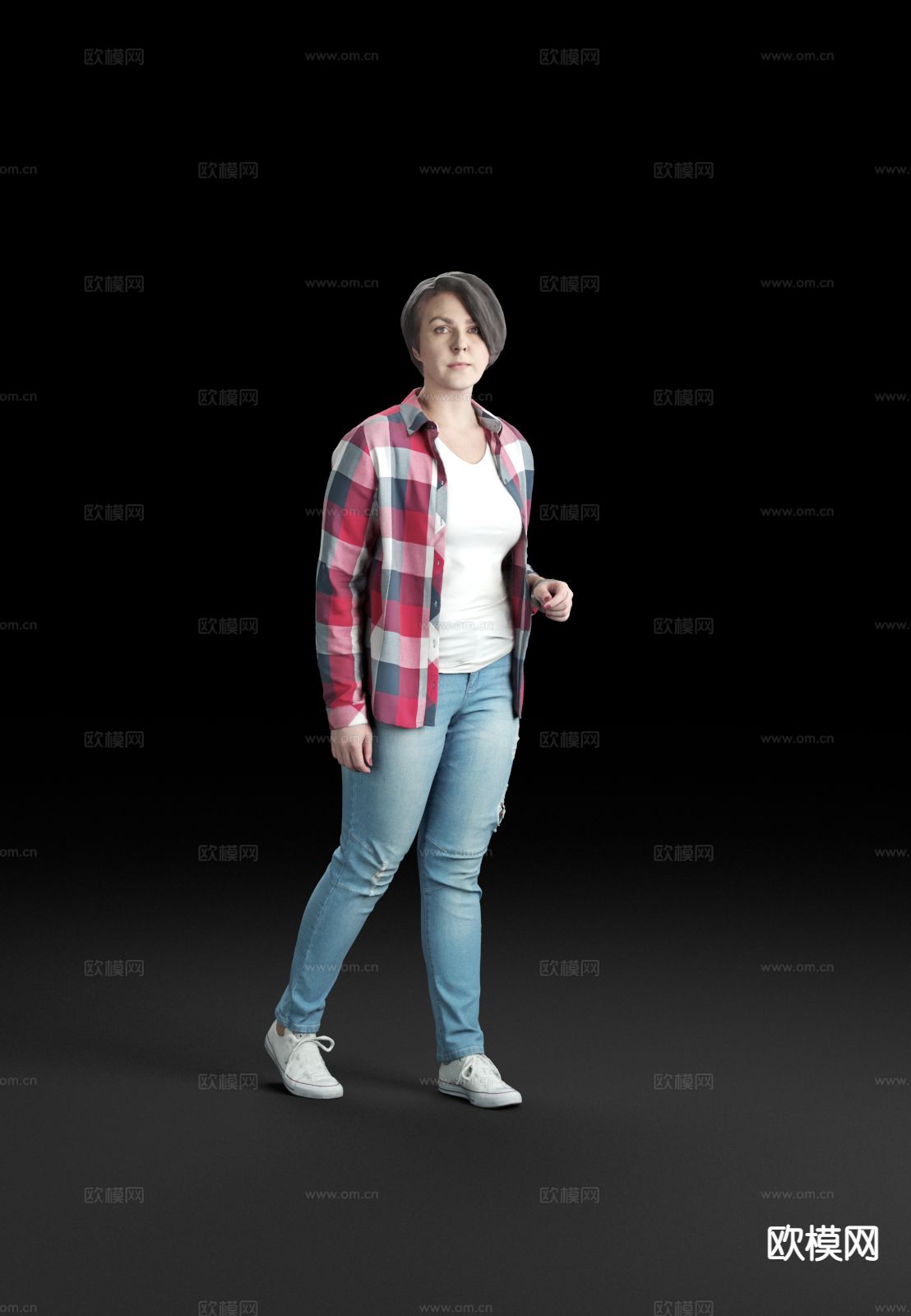 站姿人物 休闲女士3d模型