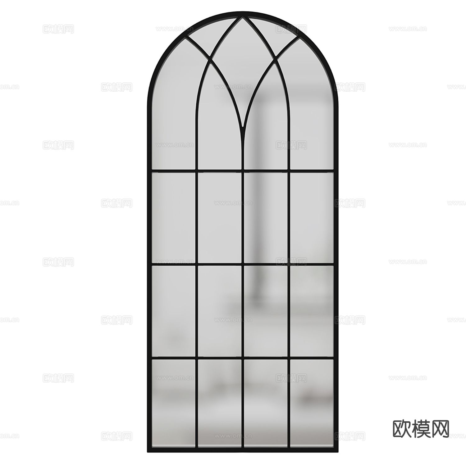 法式玻璃窗 落地窗 拱形窗su模型