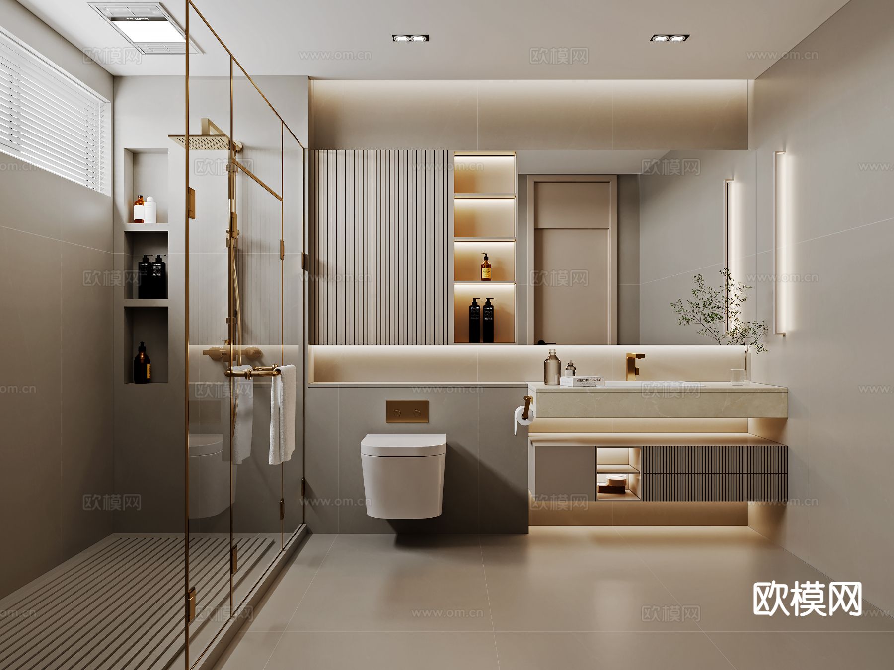 轻奢卫生间 浴室3d模型下载