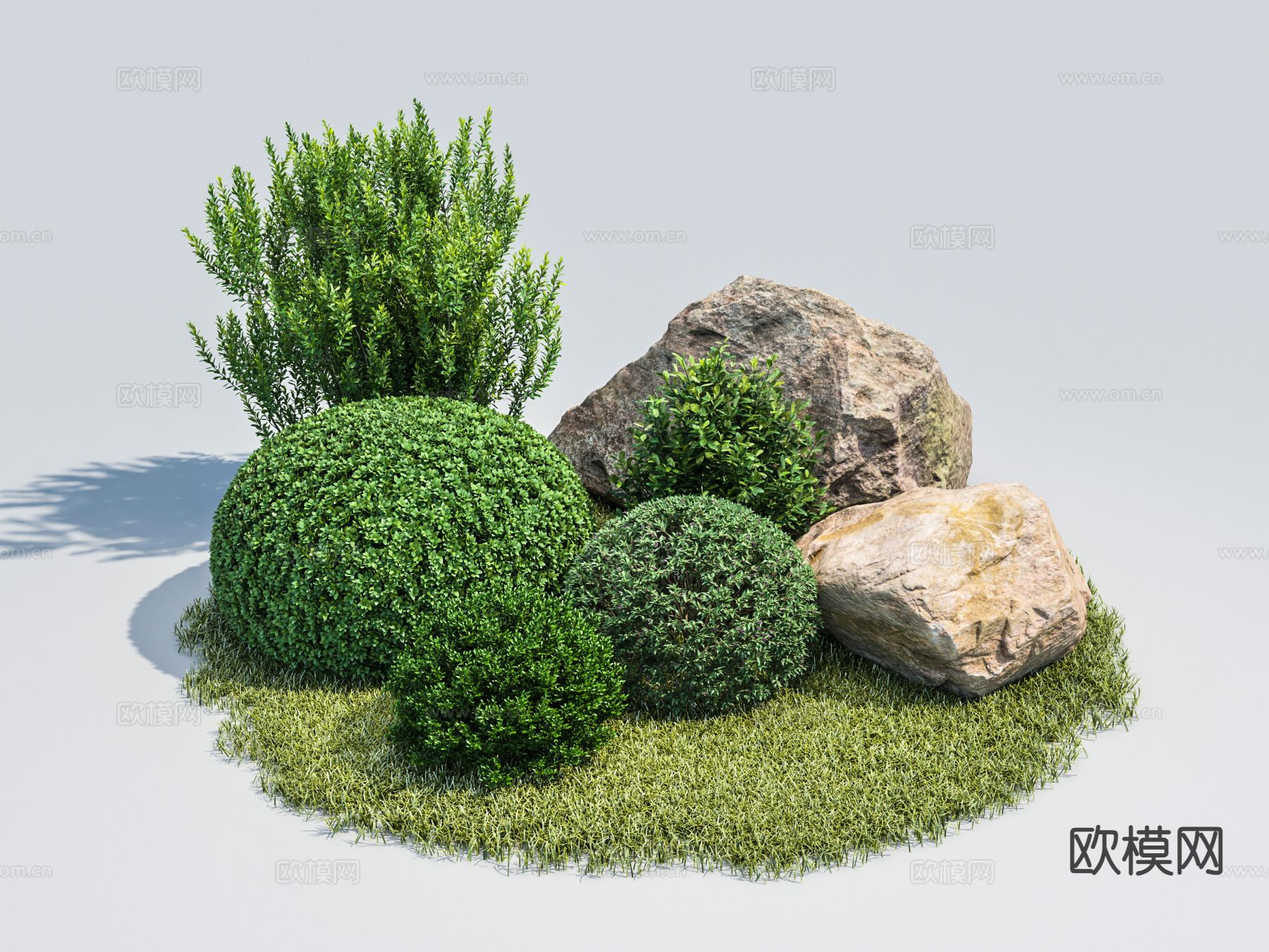 庭院绿植小品 植物堆3d模型