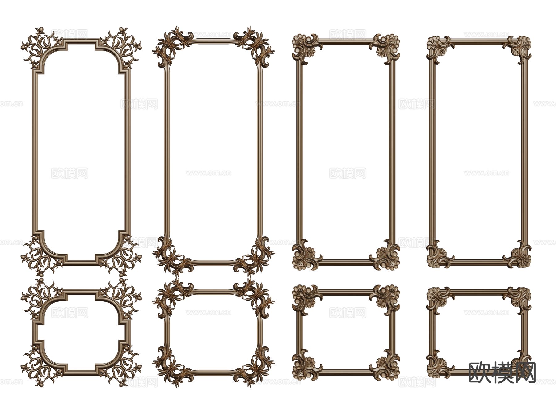 法式线条 雕花线条 石膏线3d模型