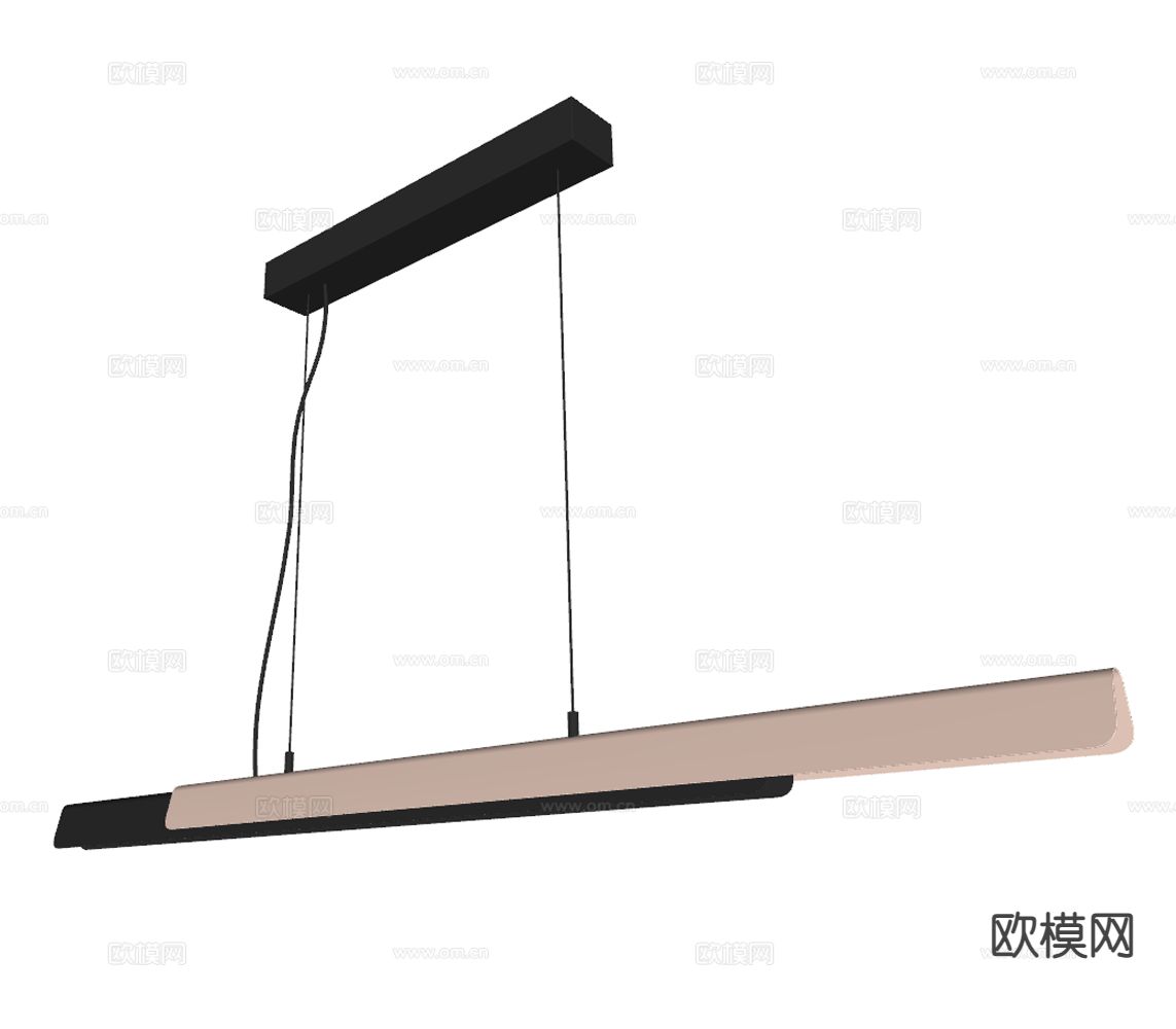 Dala线性吊灯 茶室吊灯su模型