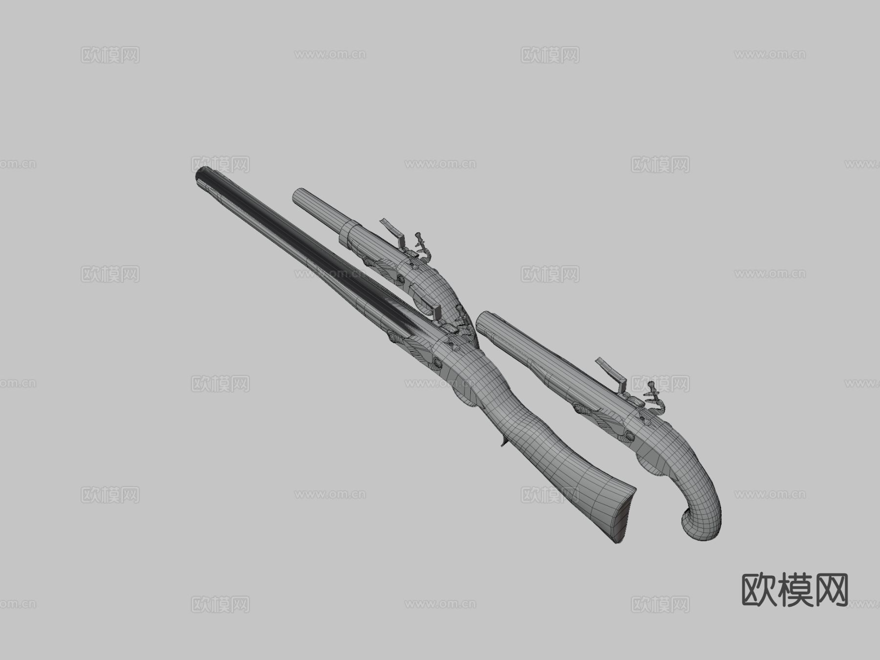 燧发武器库su模型下载（渲染图1）