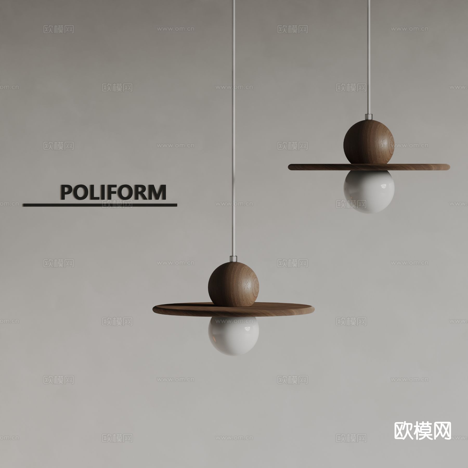 poliform现代吊灯su模型