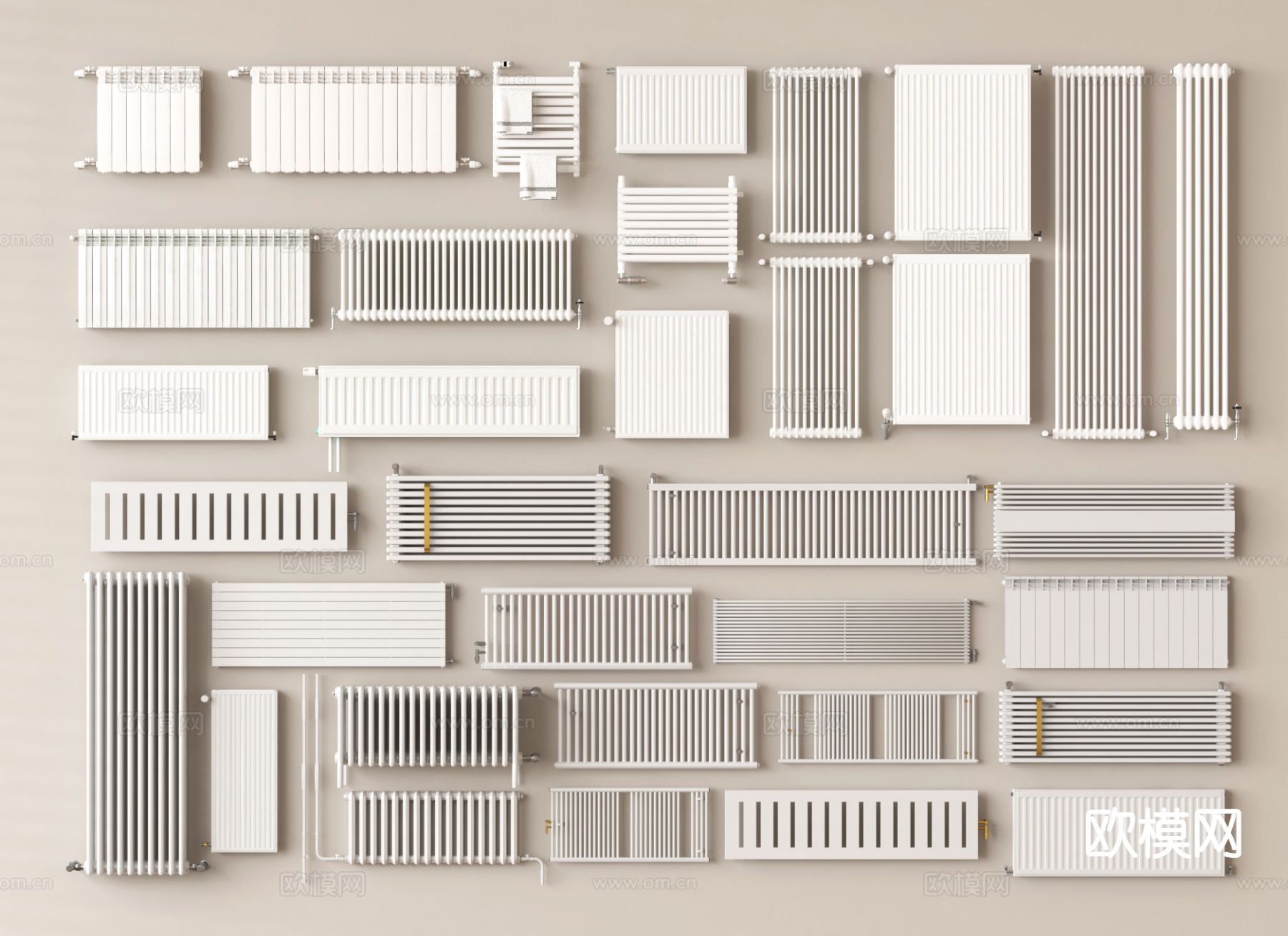 暖气片 散热片 取暖器 暖气管3d模型