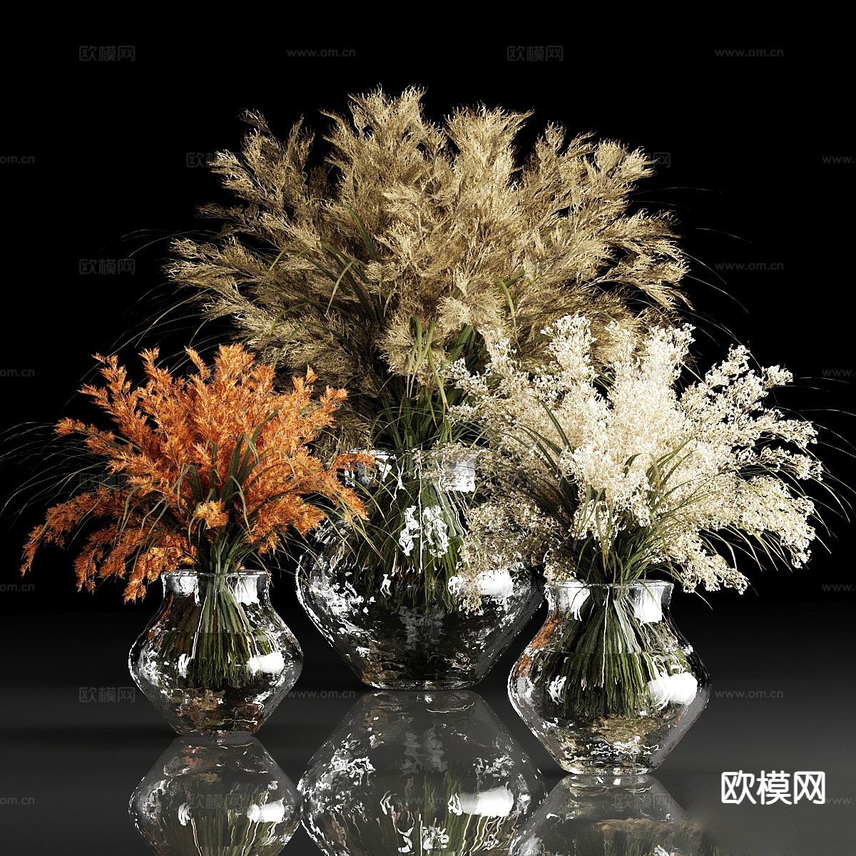 现代花艺 花瓶3d模型