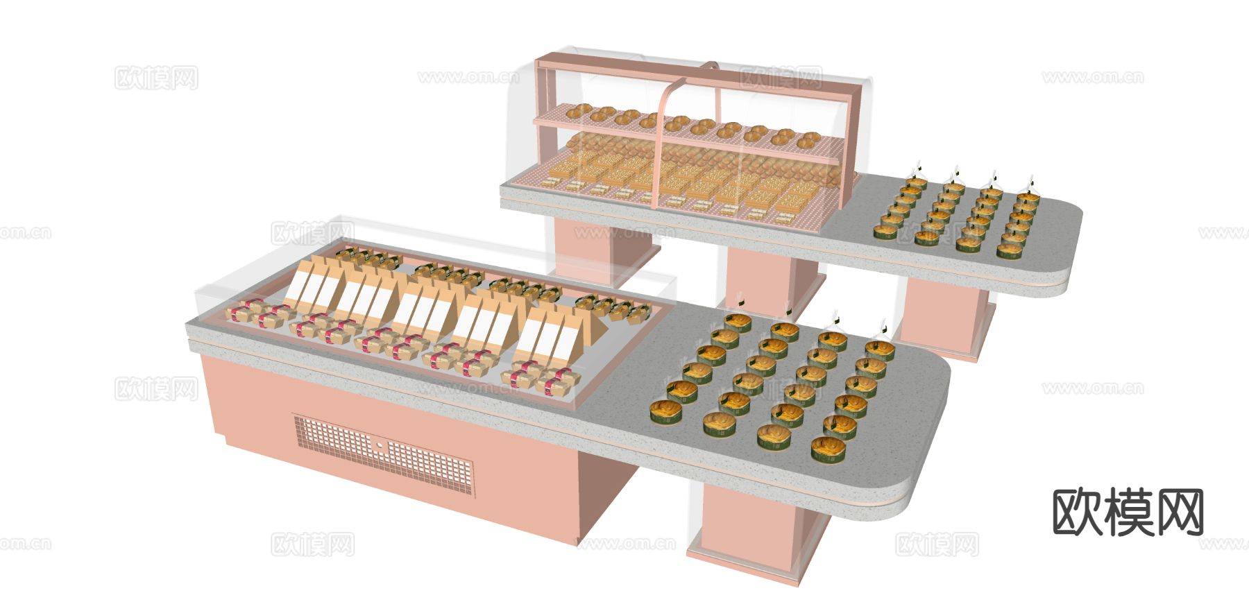 面包店展柜 货架su模型