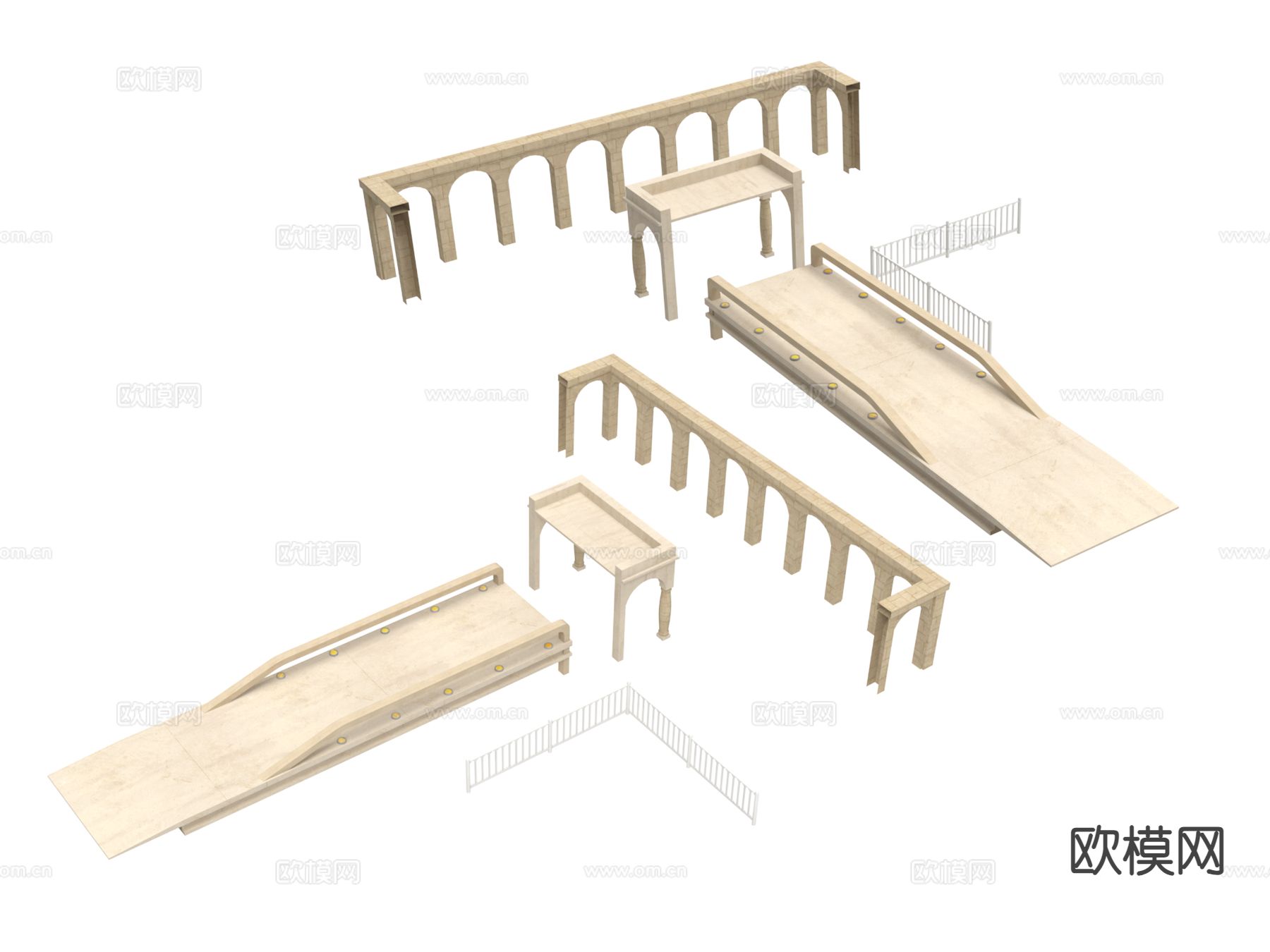 未来建筑 建筑构件3d模型