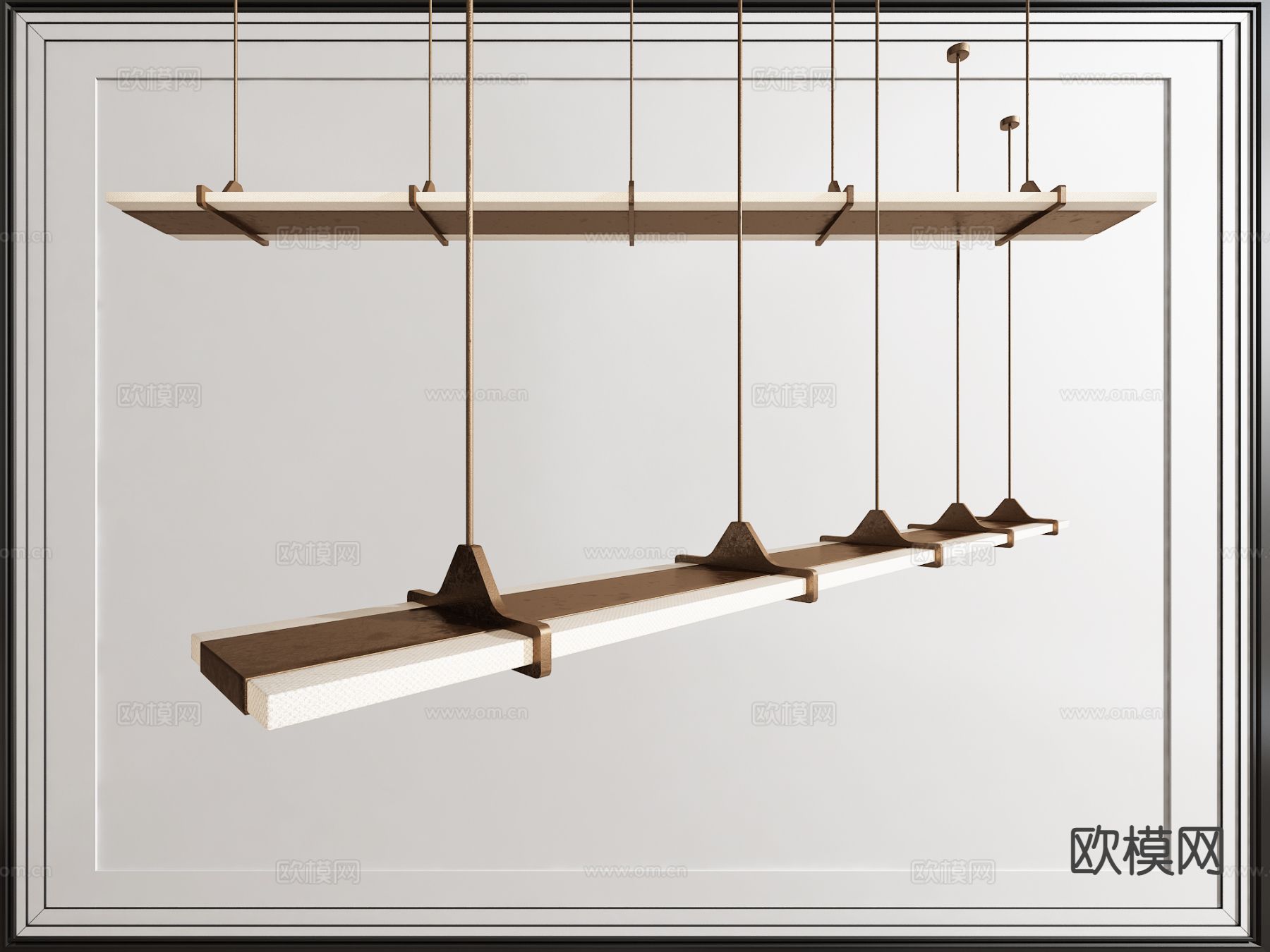 办公吊灯 长条吊灯3d模型
