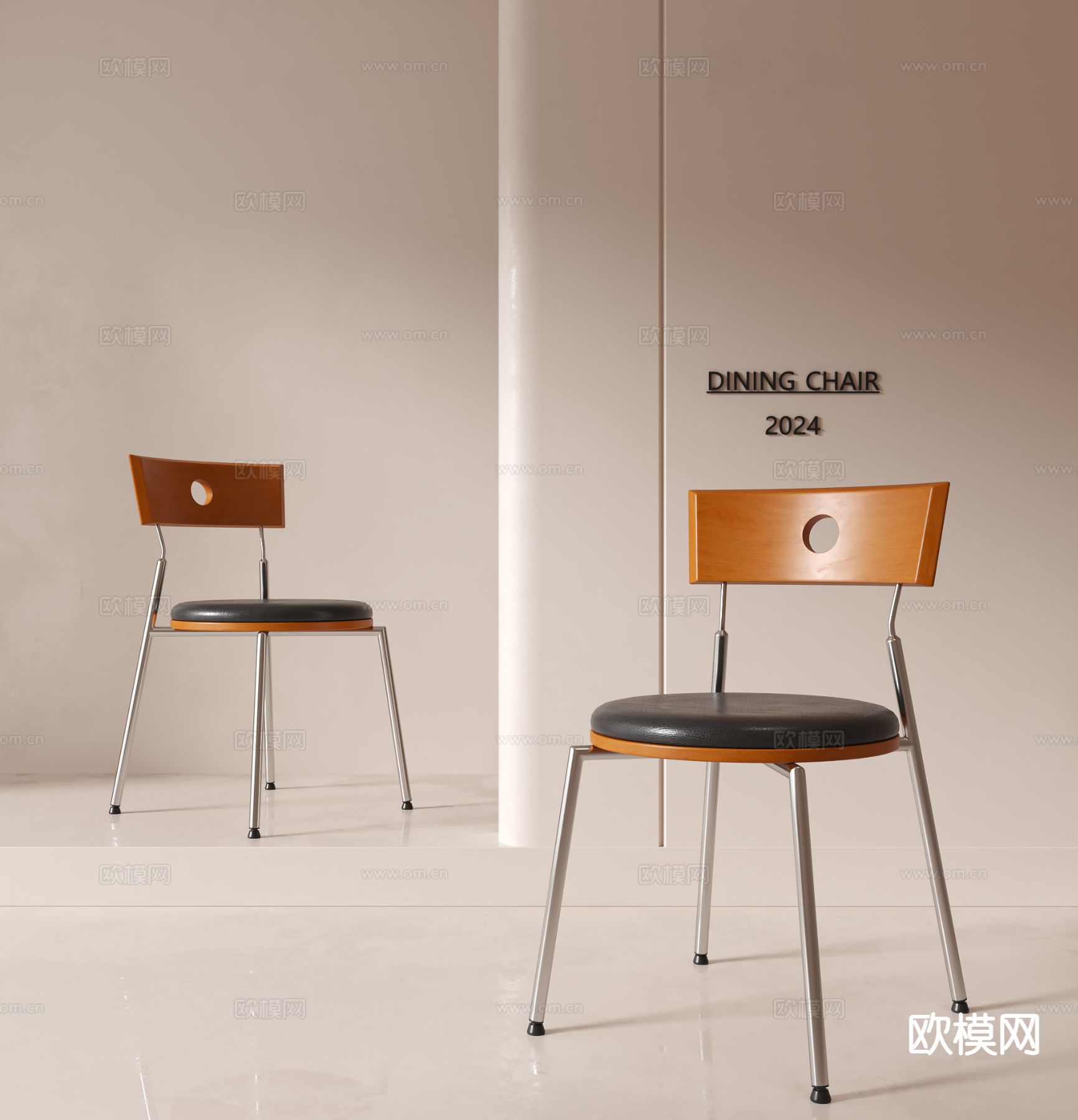 中古风单椅 餐椅su模型下载（渲染图2）