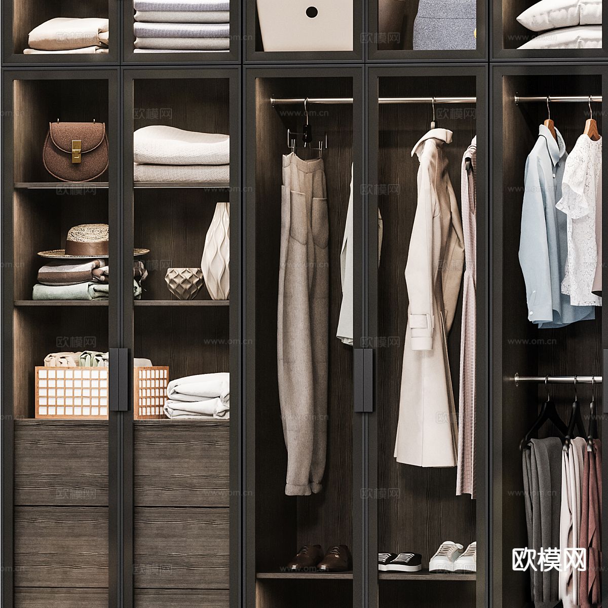 现代衣柜 衣橱3d模型下载