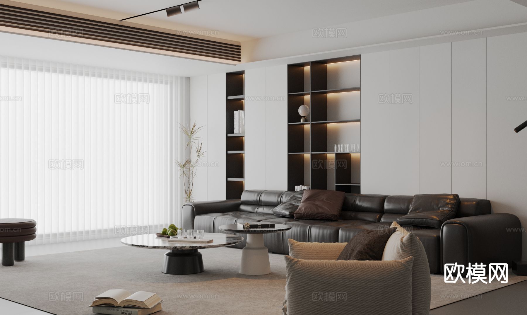 现代客厅3d模型下载（渲染图2）