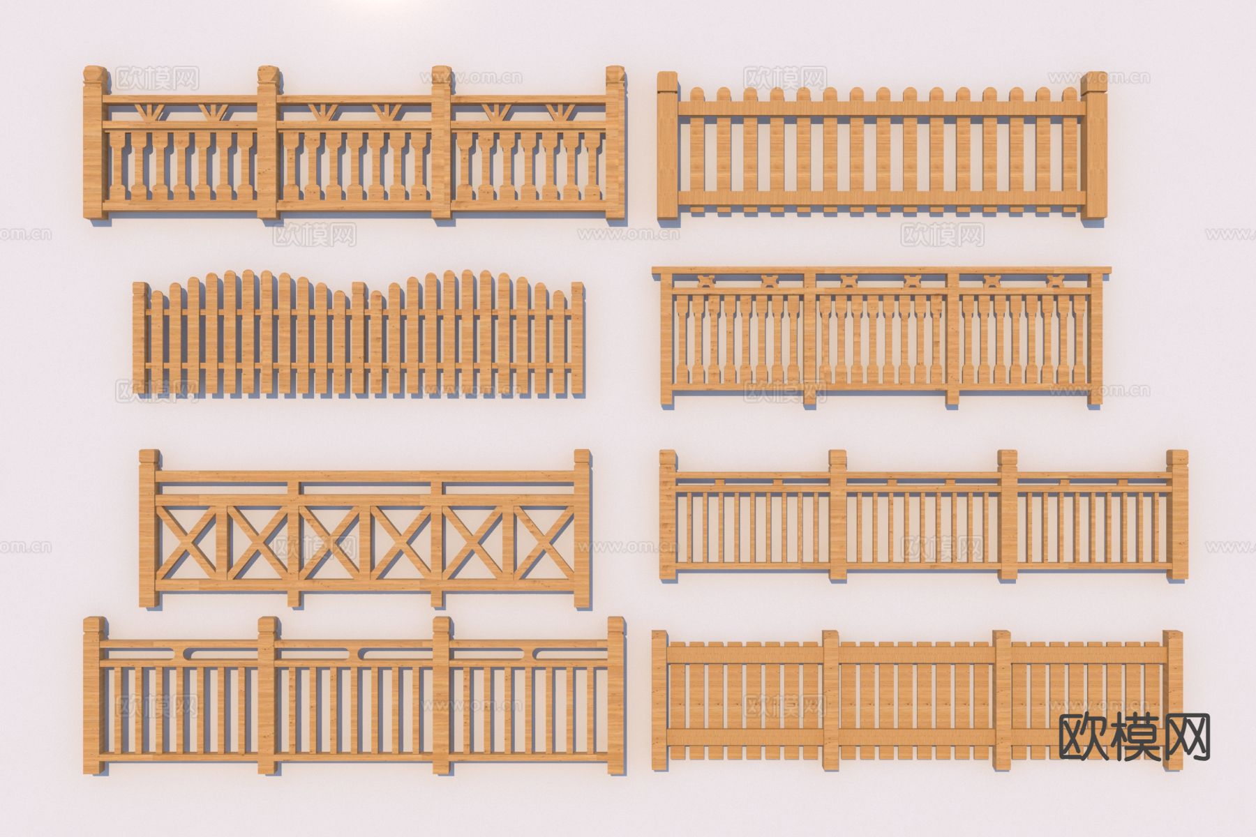 中式护栏 栏杆 围栏3d模型