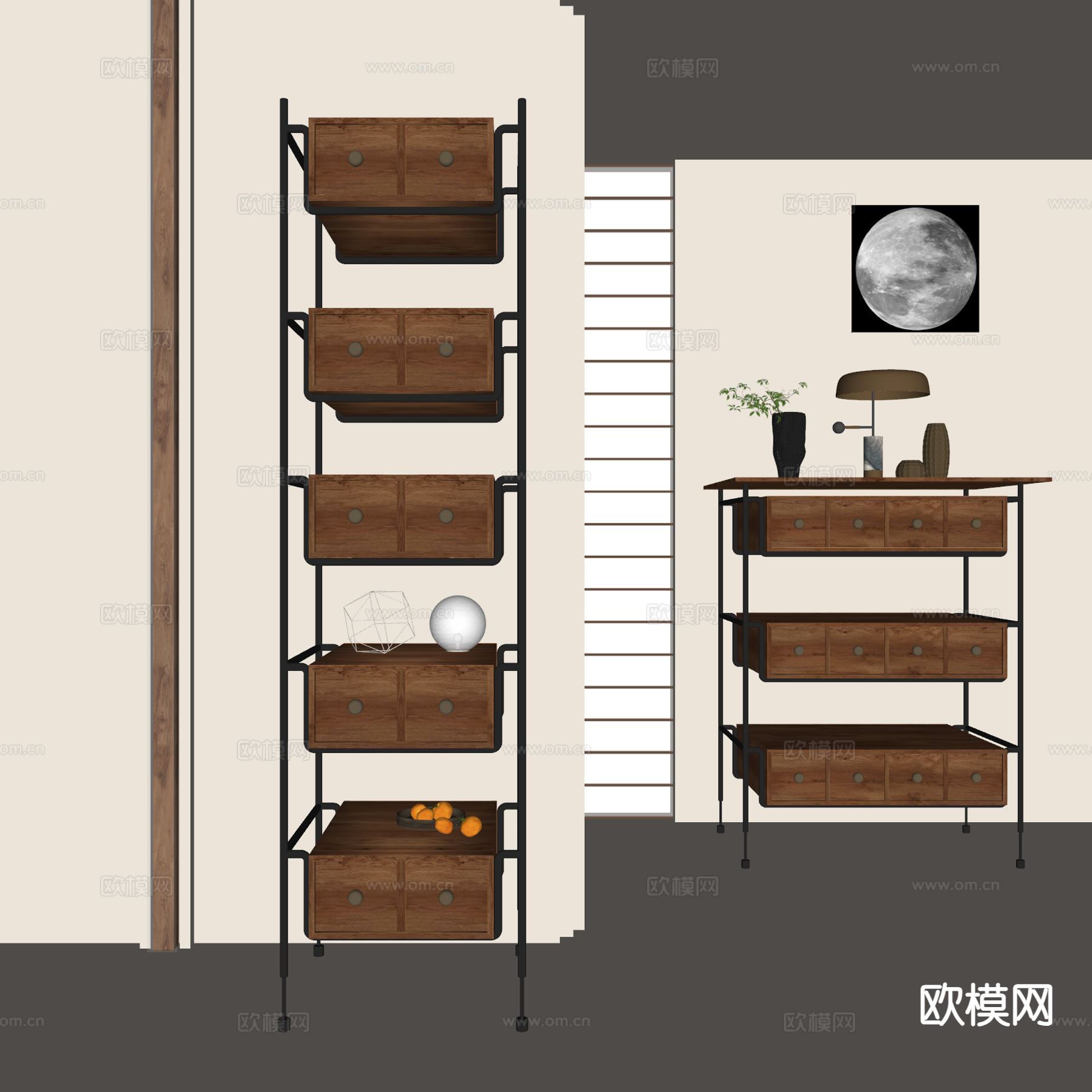 现代装饰柜su模型